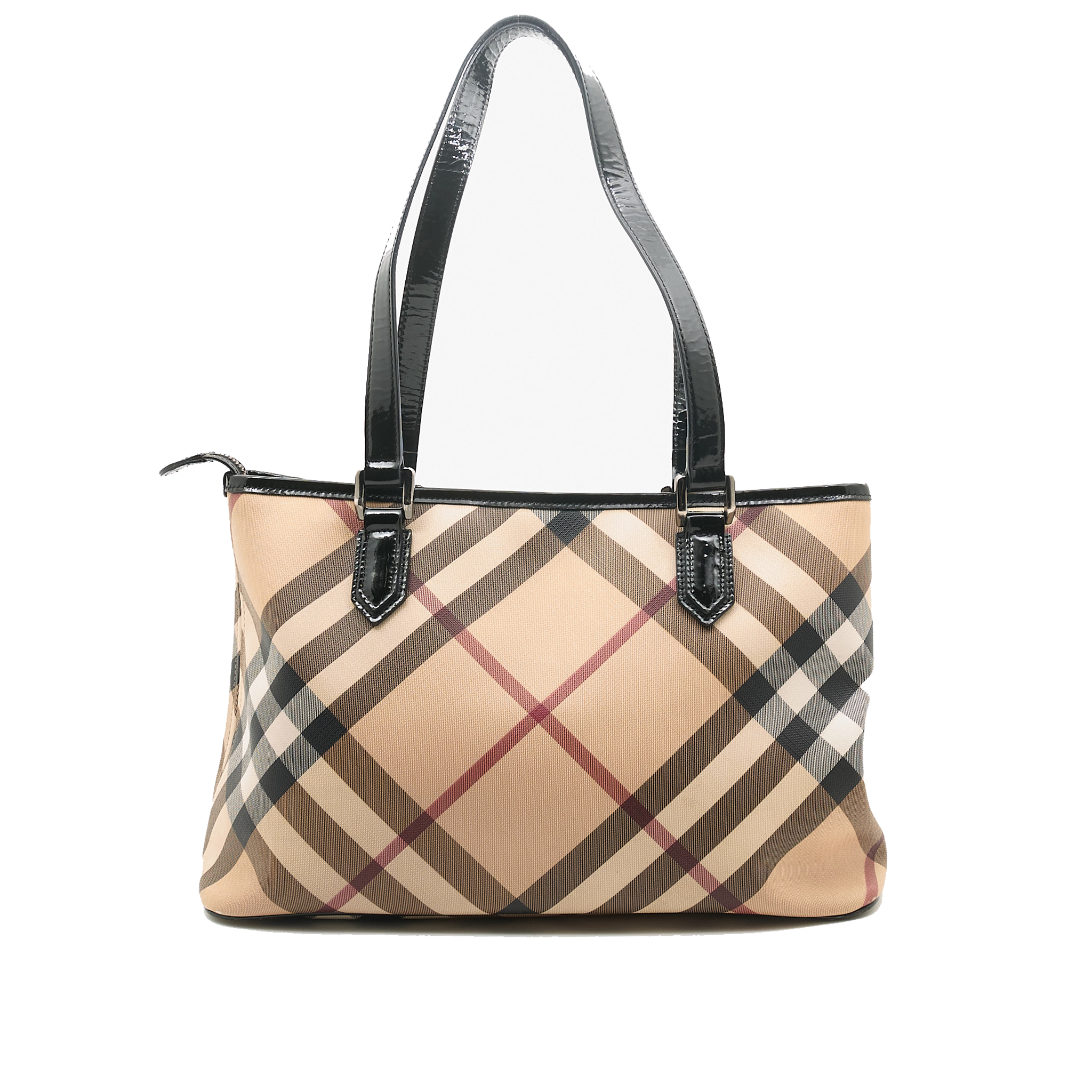 Burberry Check Canvas & Leather Tote