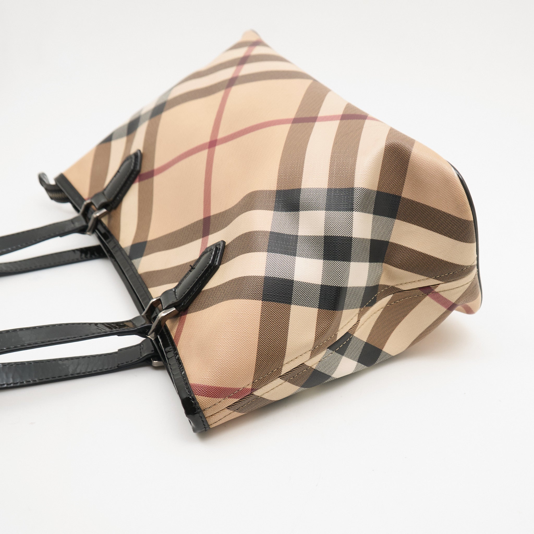 Burberry Check Canvas & Leather Tote