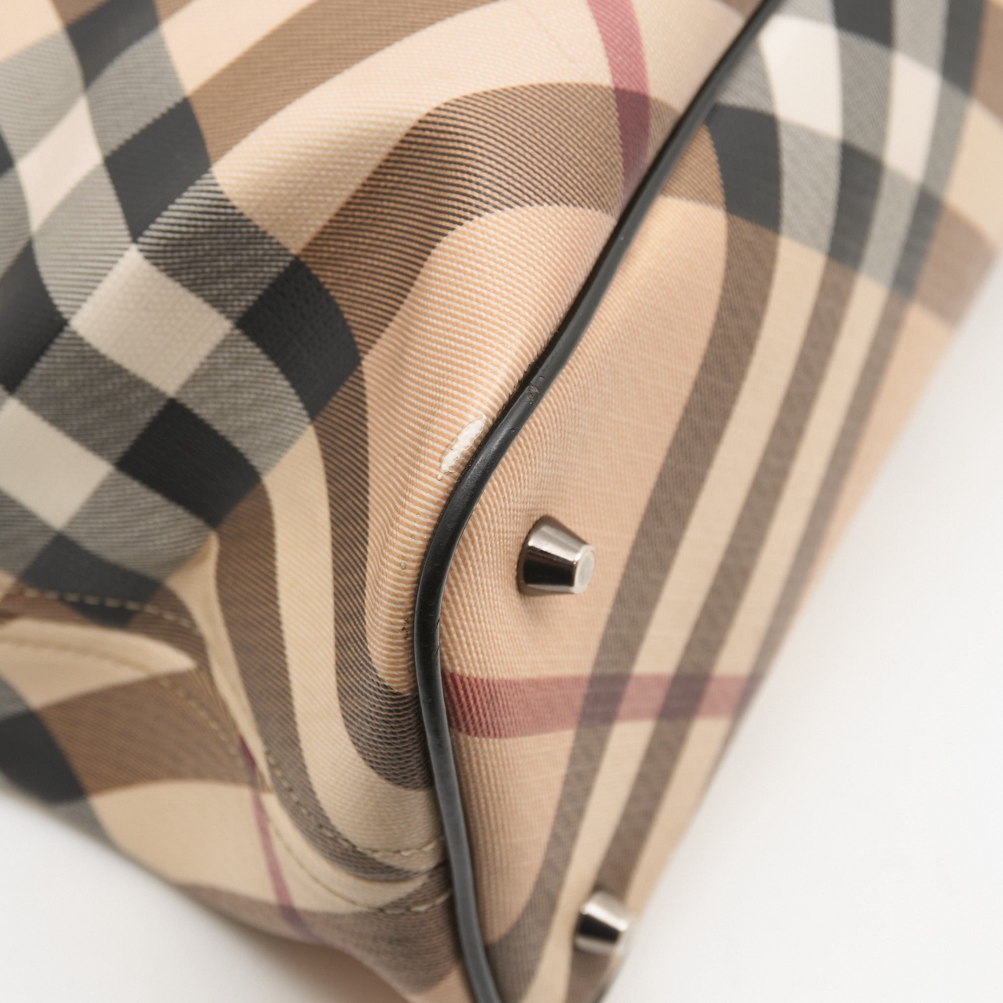 Burberry Check Canvas & Leather Tote