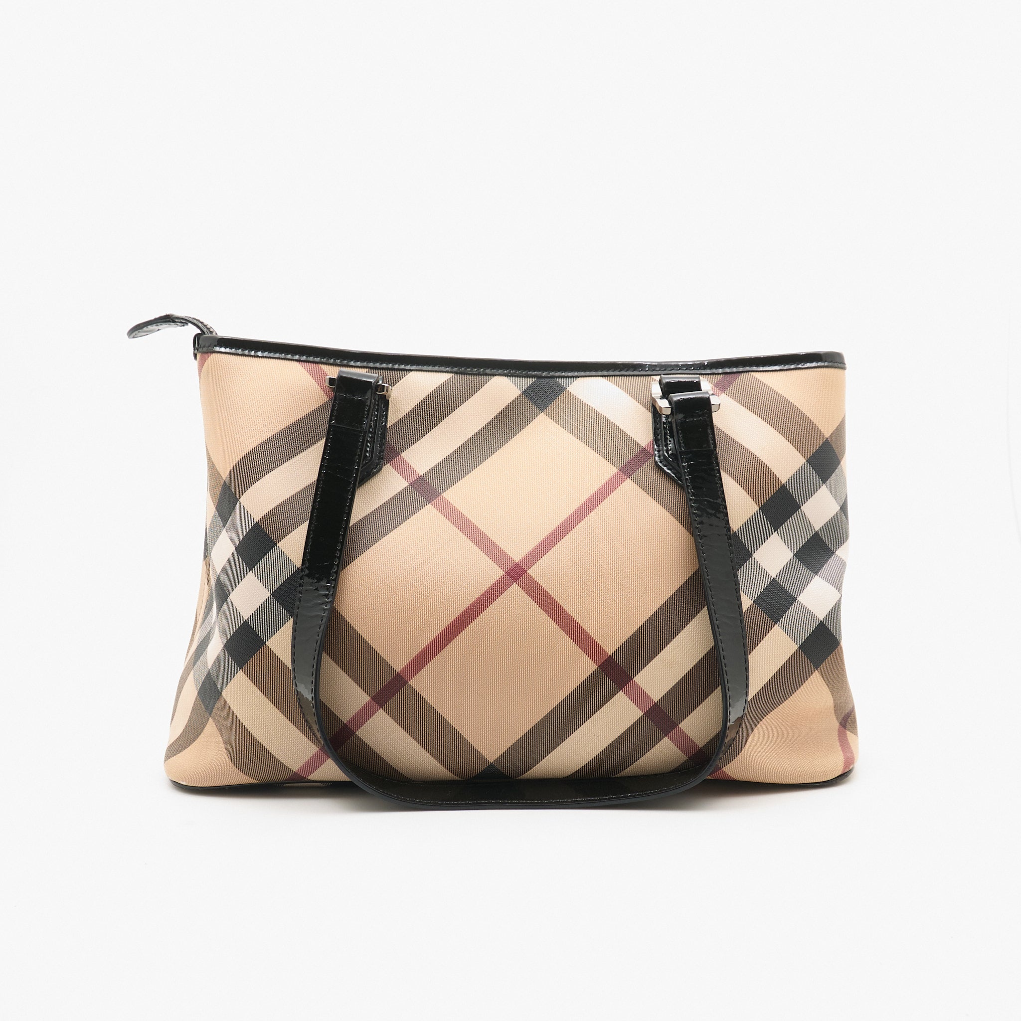 Burberry Check Canvas & Leather Tote