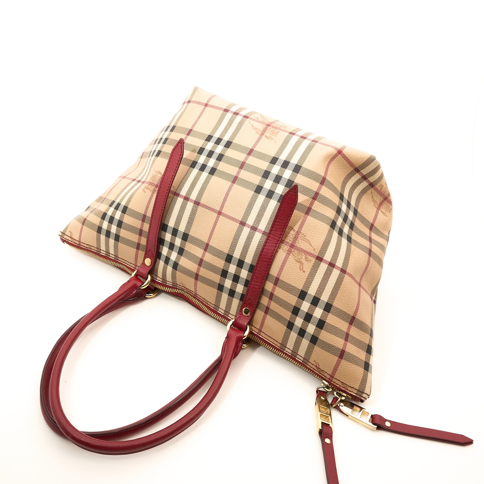 Burberry Check & Leather Tote