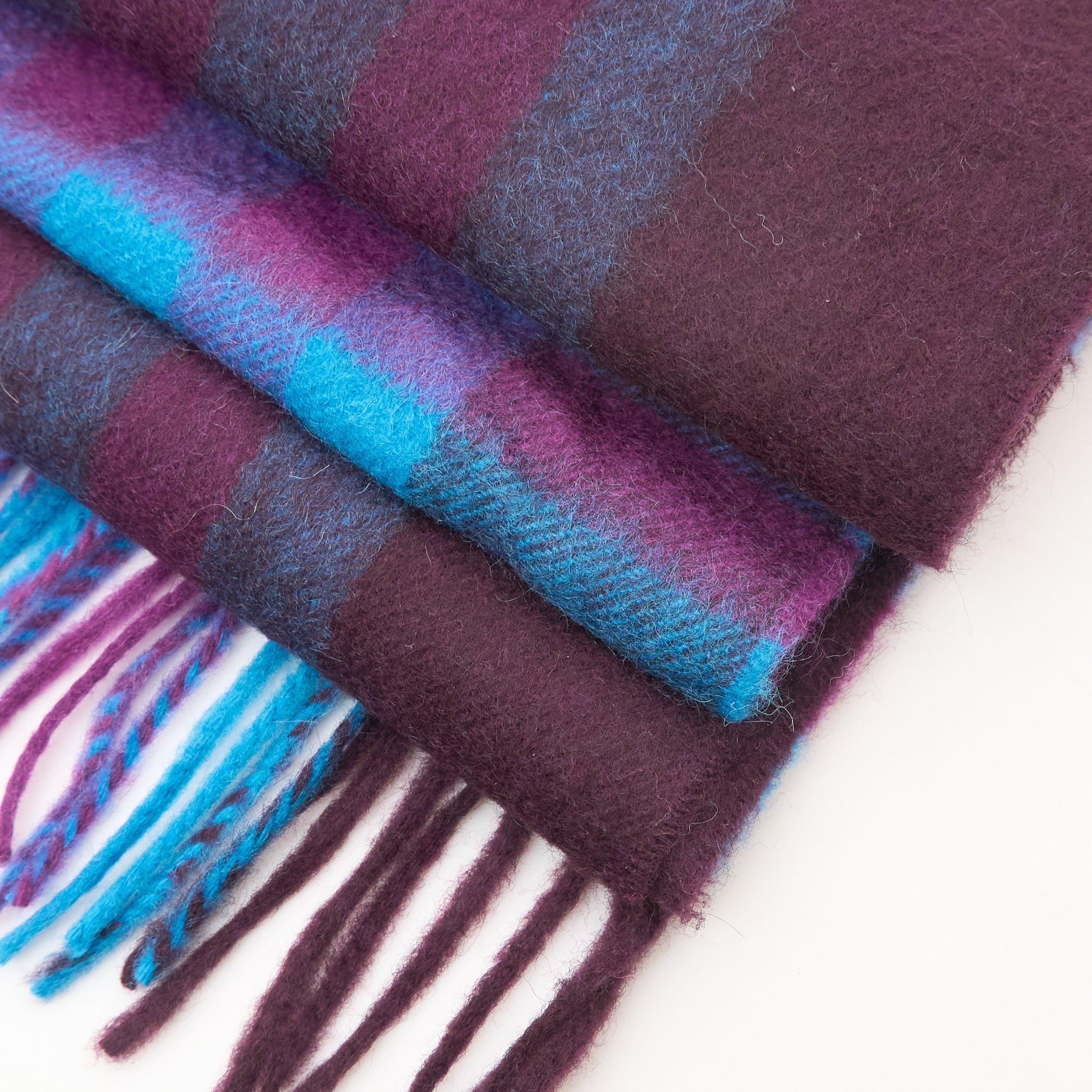 Burberry Cashmere Check Scarf Pink Purple Blue