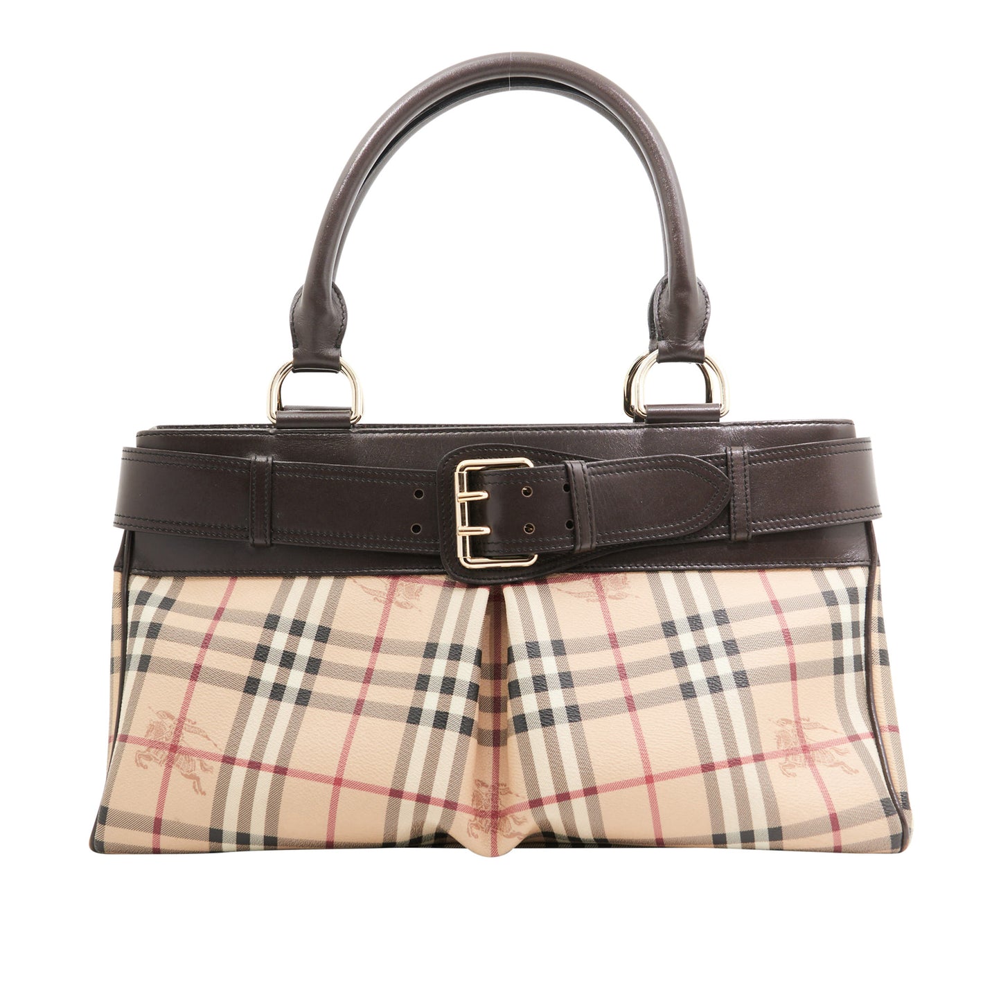 Burberry Leather and Canvas Bridle in Brown Monogram GHW