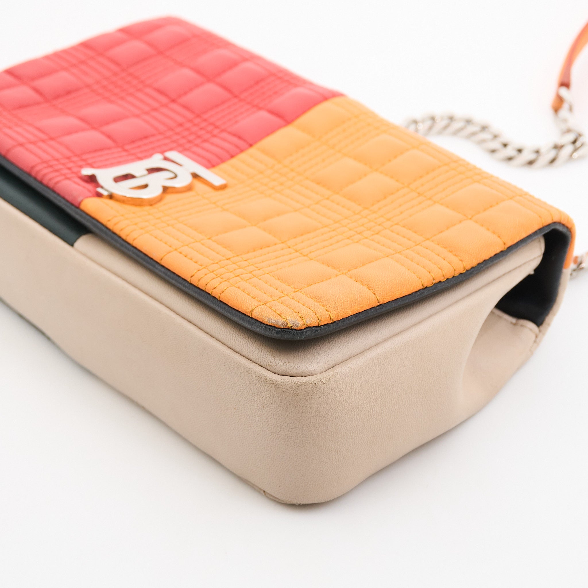 Burberry Leather Quilted Crossbody in Orange and Red