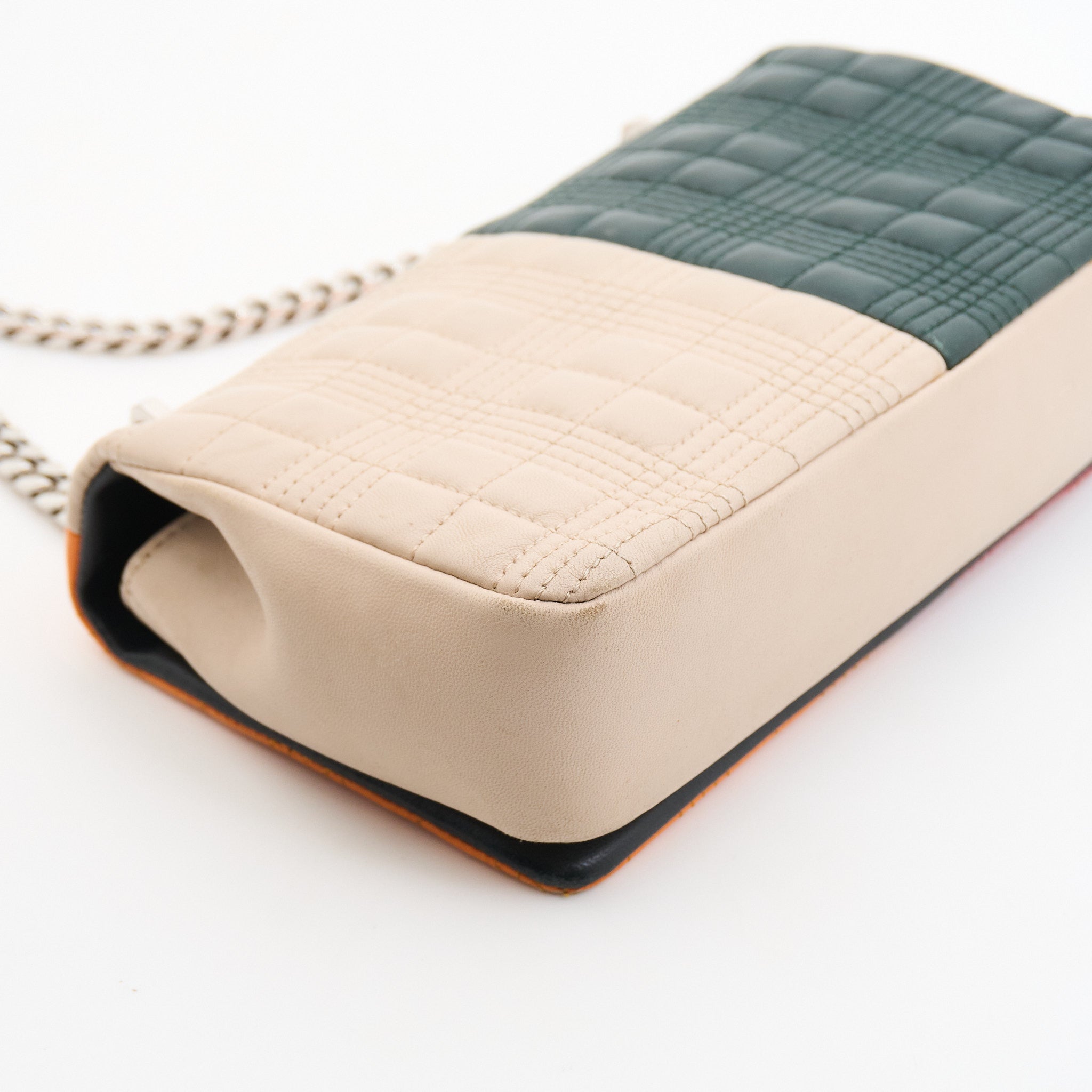 Burberry Leather Quilted Crossbody in Orange and Red