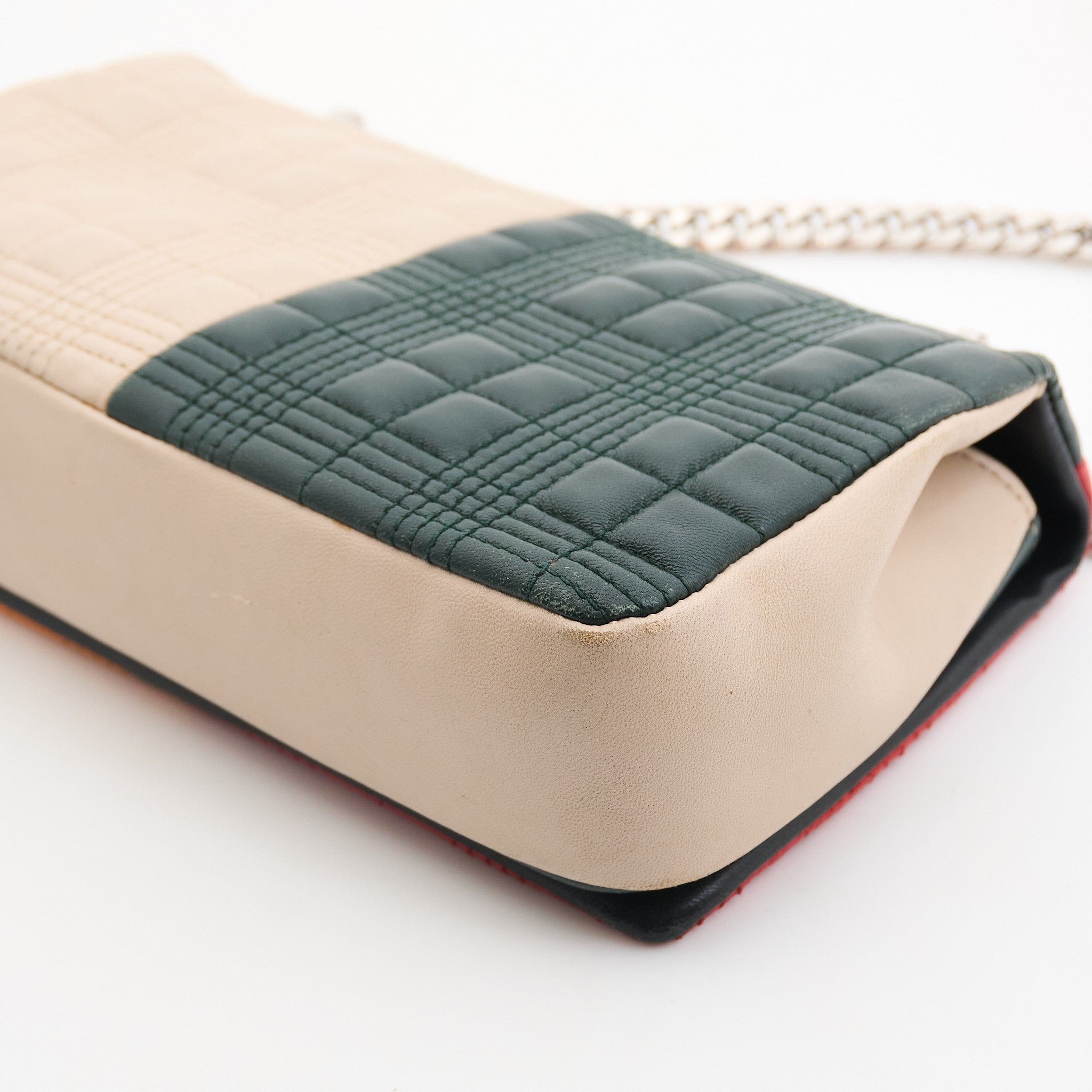 Burberry Leather Quilted Crossbody in Orange and Red