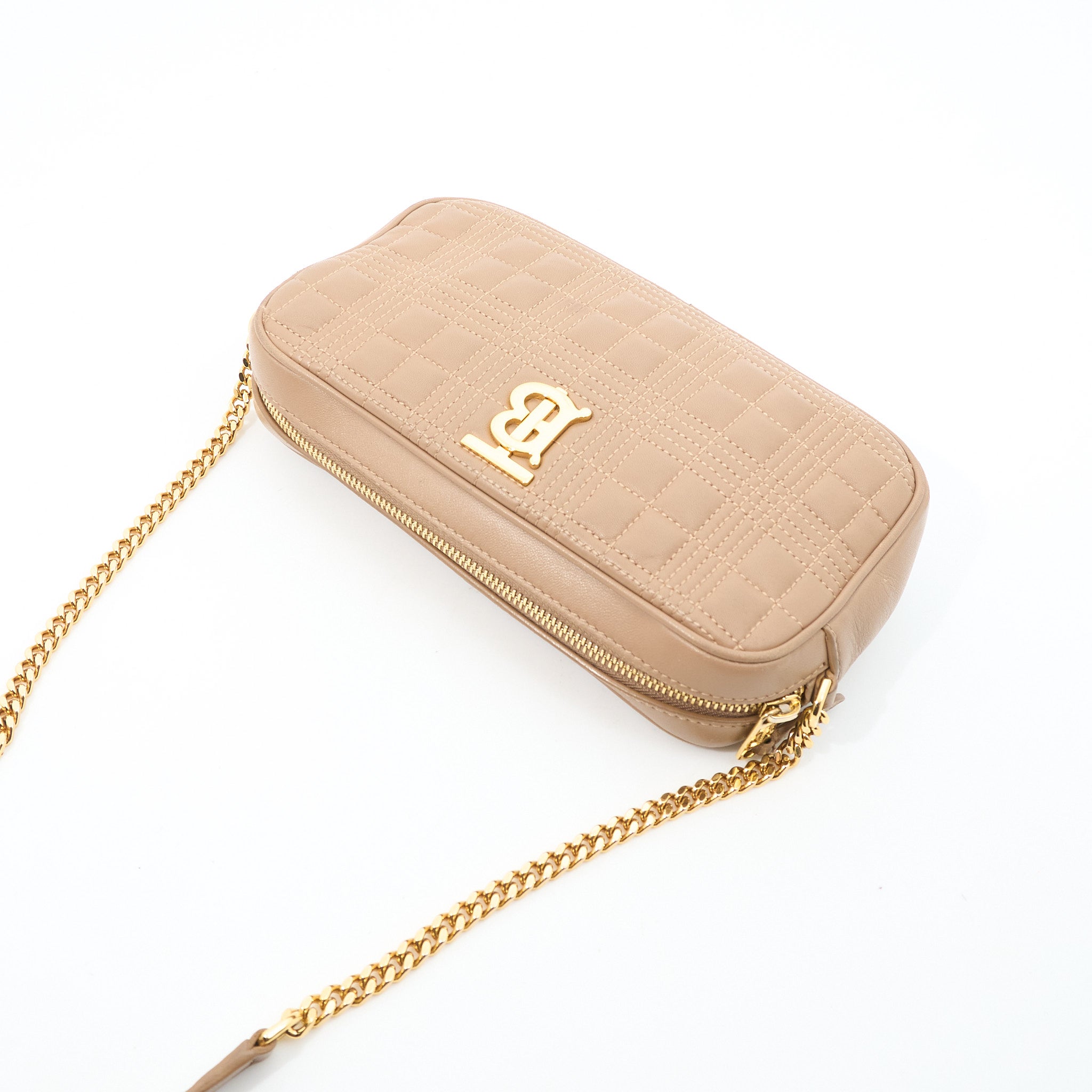 Burberry Quilted Leather TB Camera Crossbody Bag