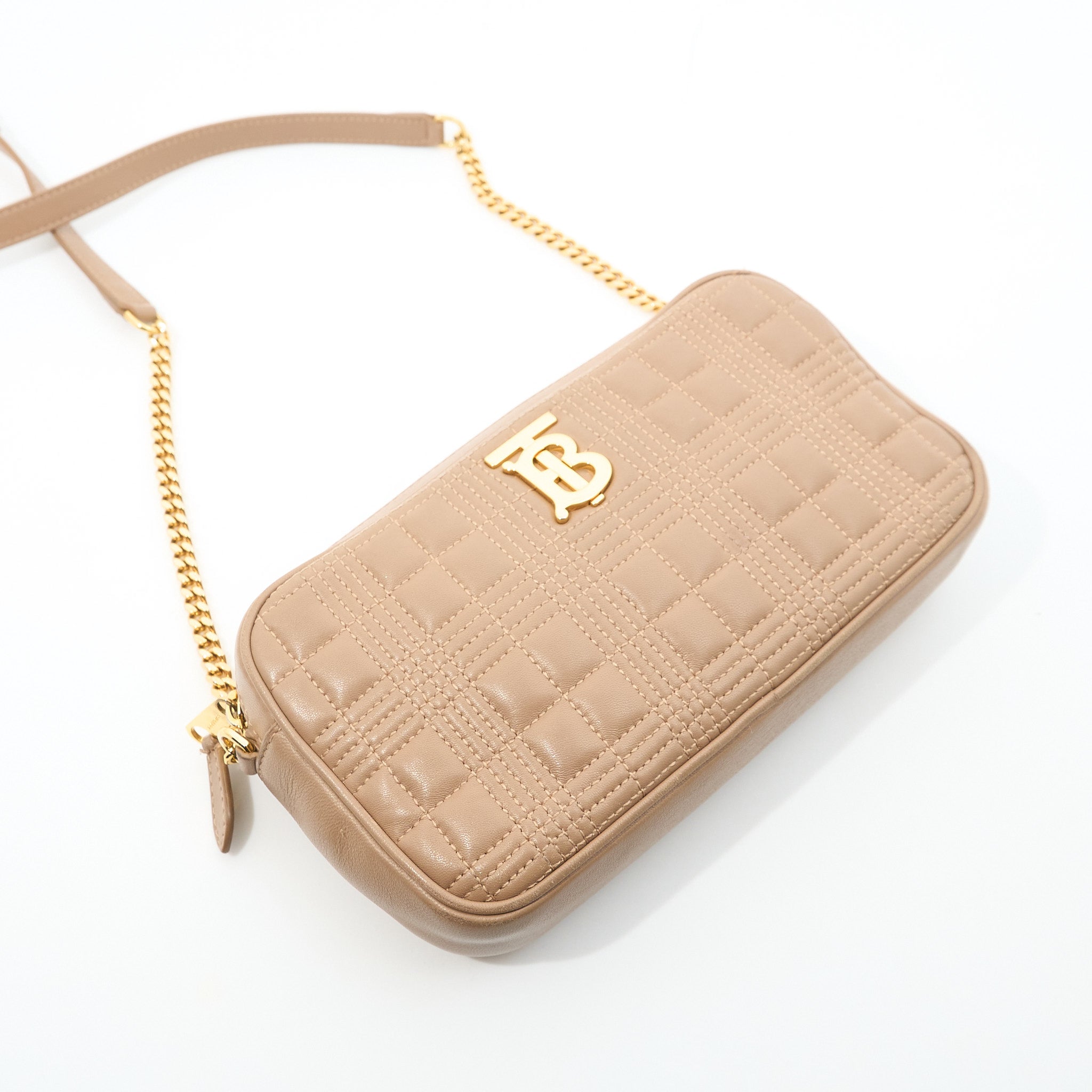 Burberry Quilted Leather TB Camera Crossbody Bag