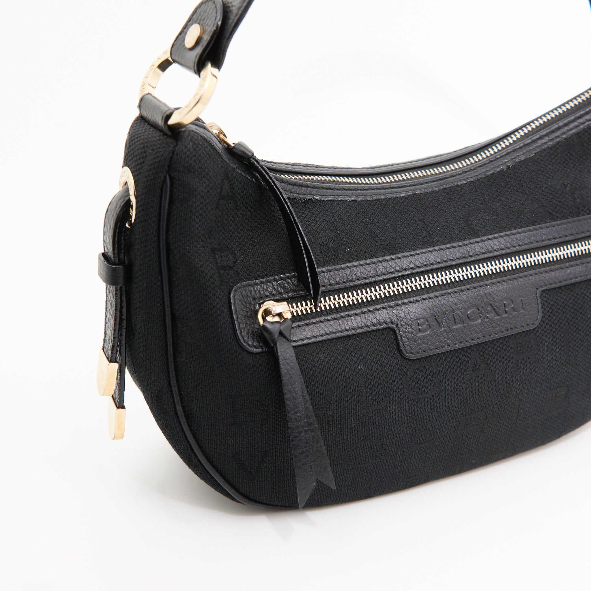 Bvlgari Canvas Hobo Bag in Black Monogram