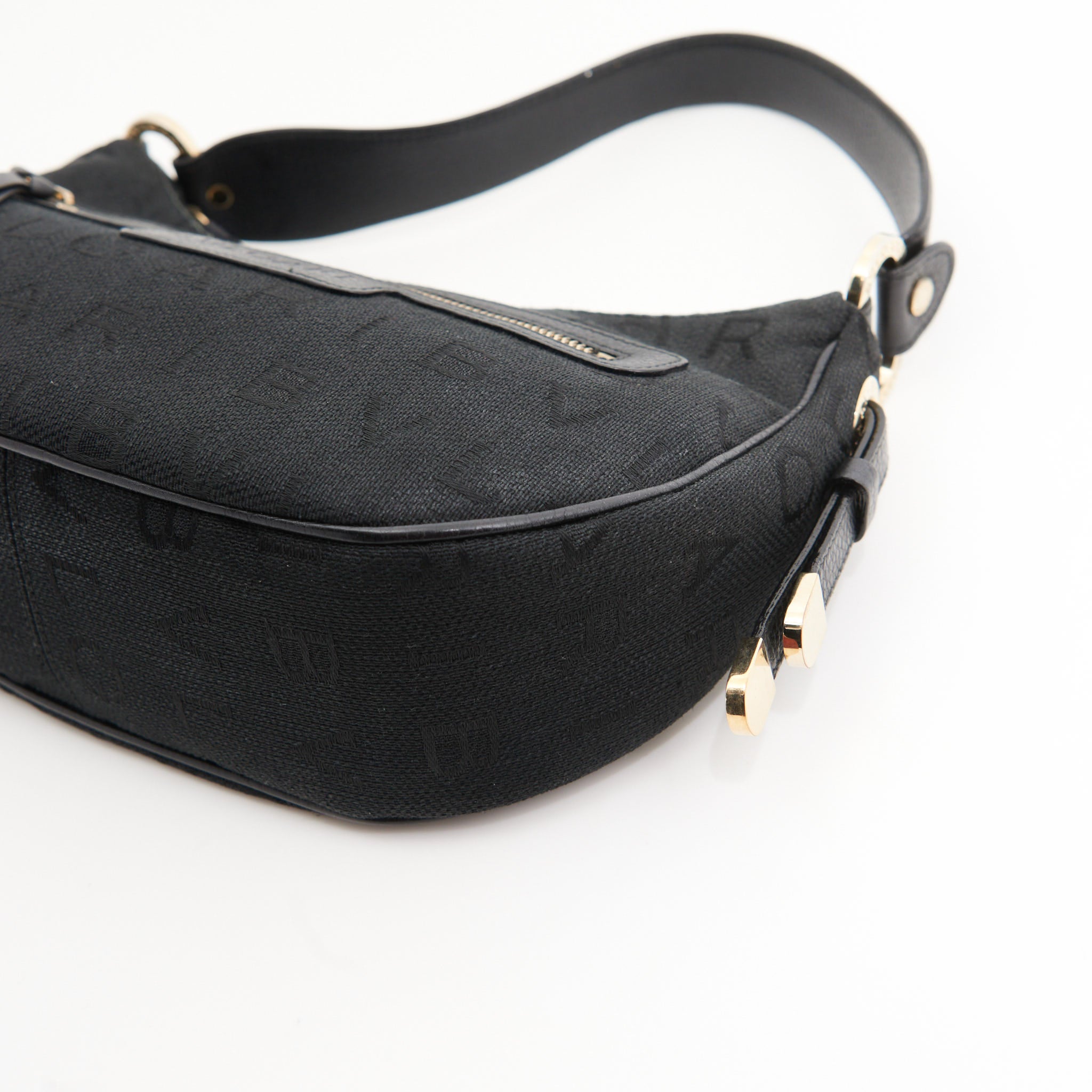 Bvlgari Canvas Hobo Bag in Black Monogram