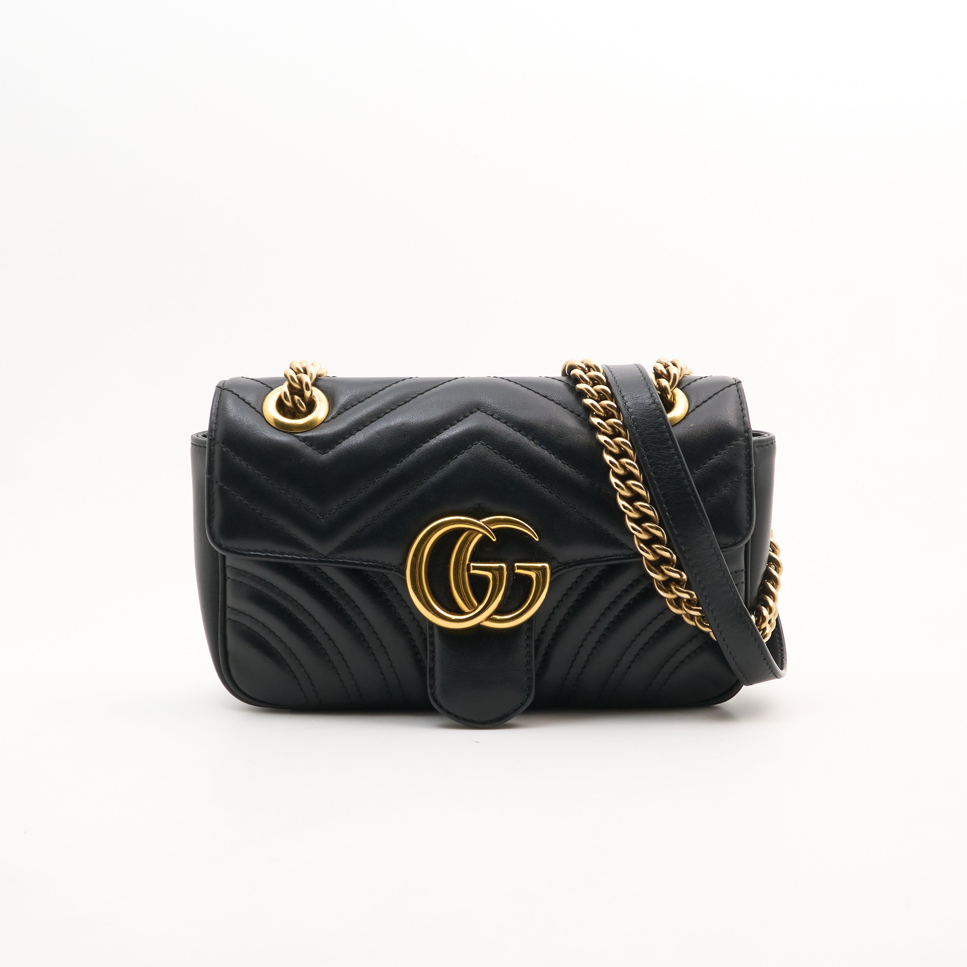 Gucci GG Marmont Matelassé Shoulder Flap Bag Black