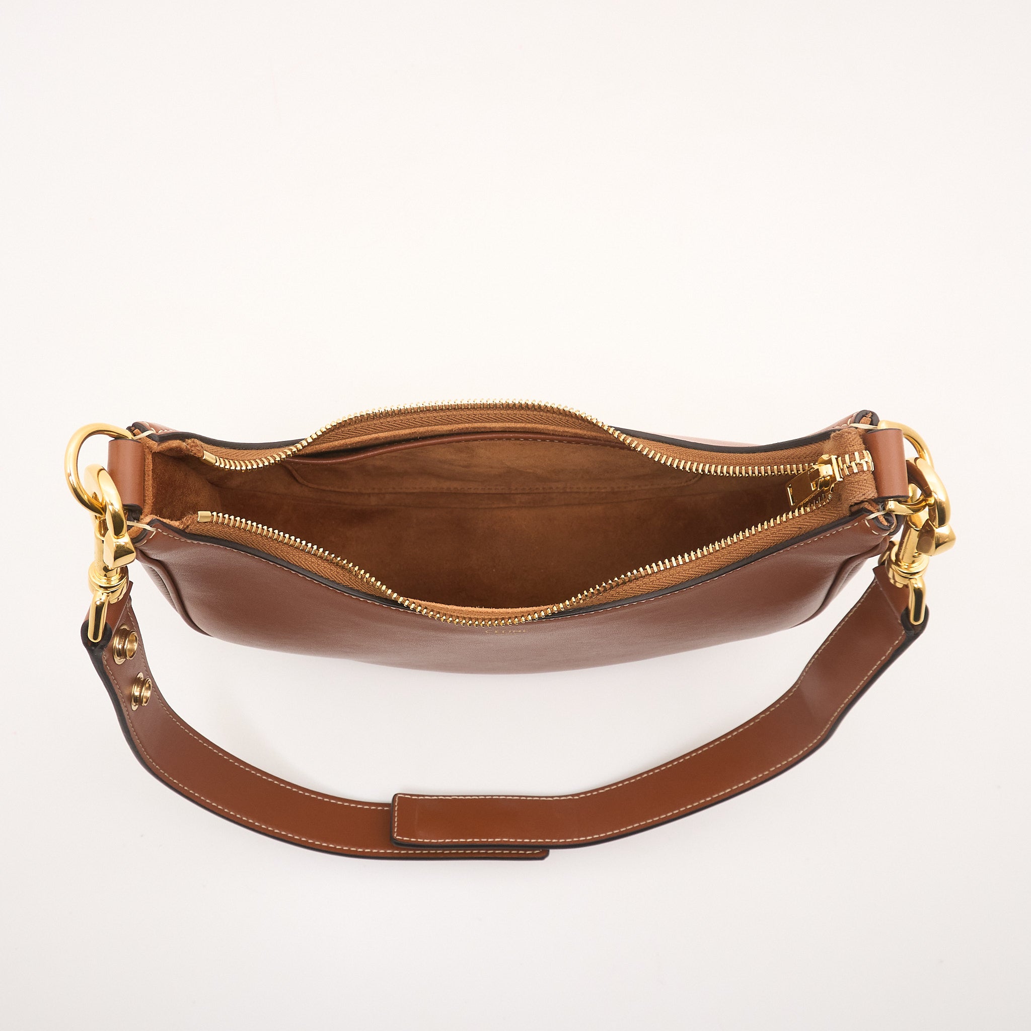 Celine Ava Triomphe Tan Leather Bag