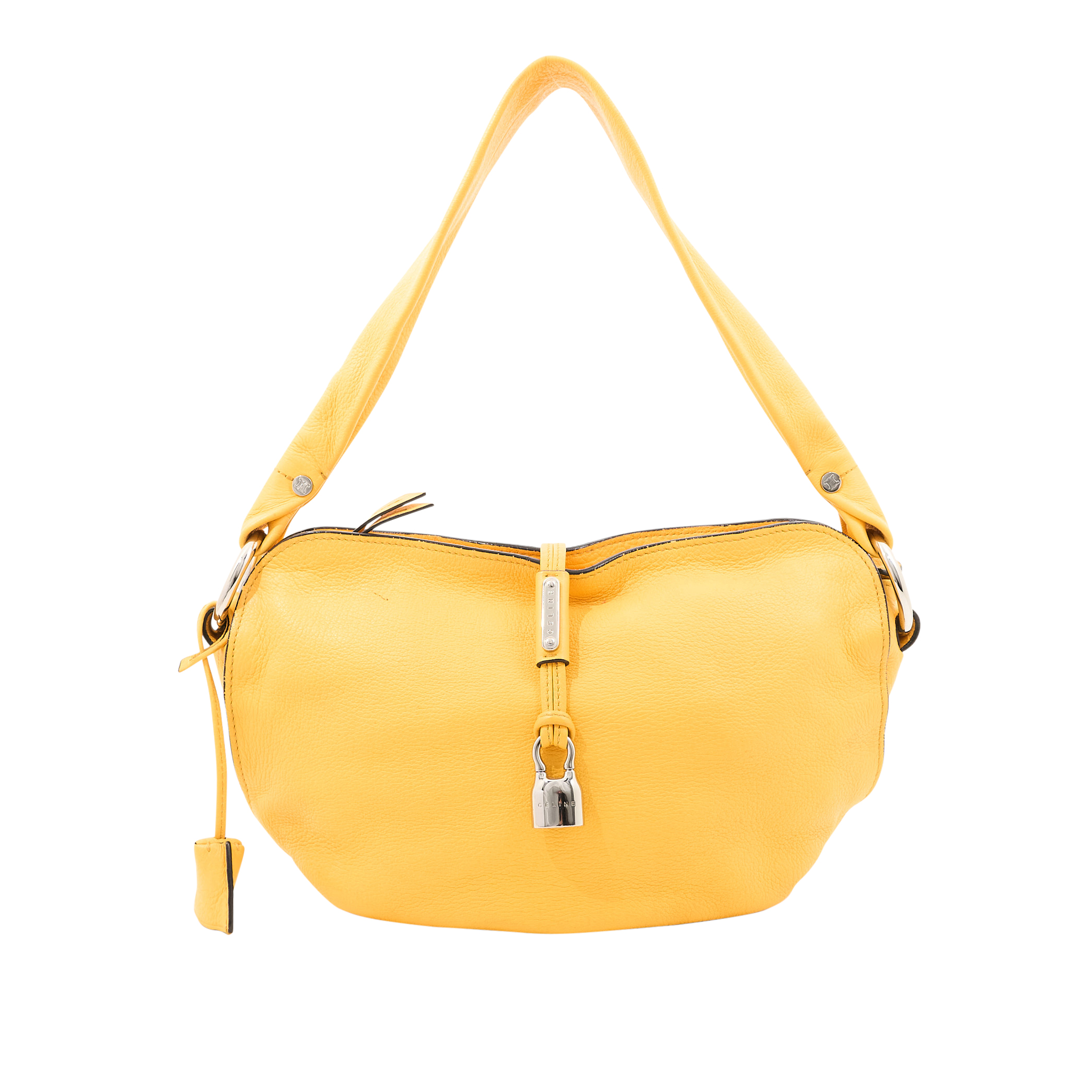 Celine Bittersweet Padlock Yellow Leather Bag