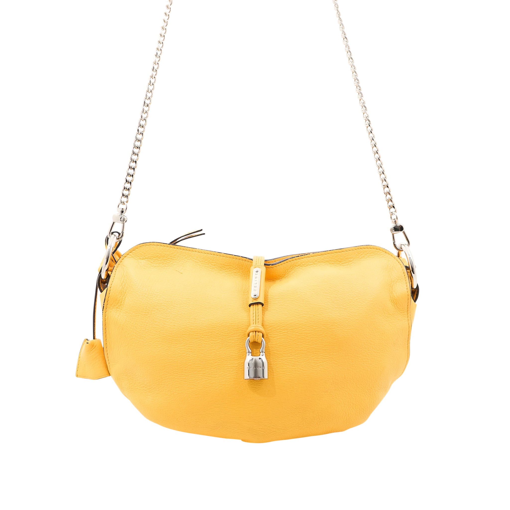 Celine Bittersweet Padlock Yellow Leather Bag