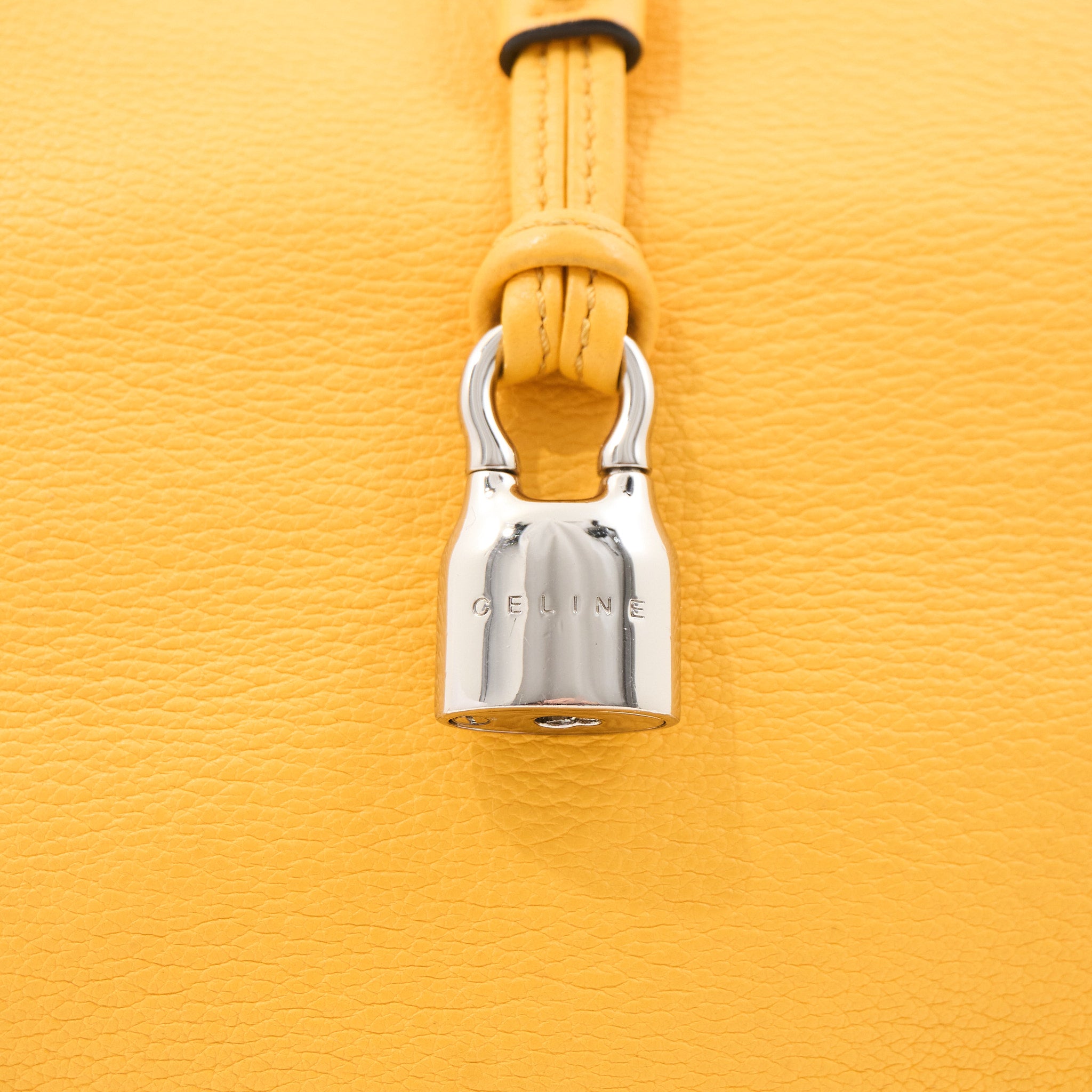 Celine Bittersweet Padlock Yellow Leather Bag