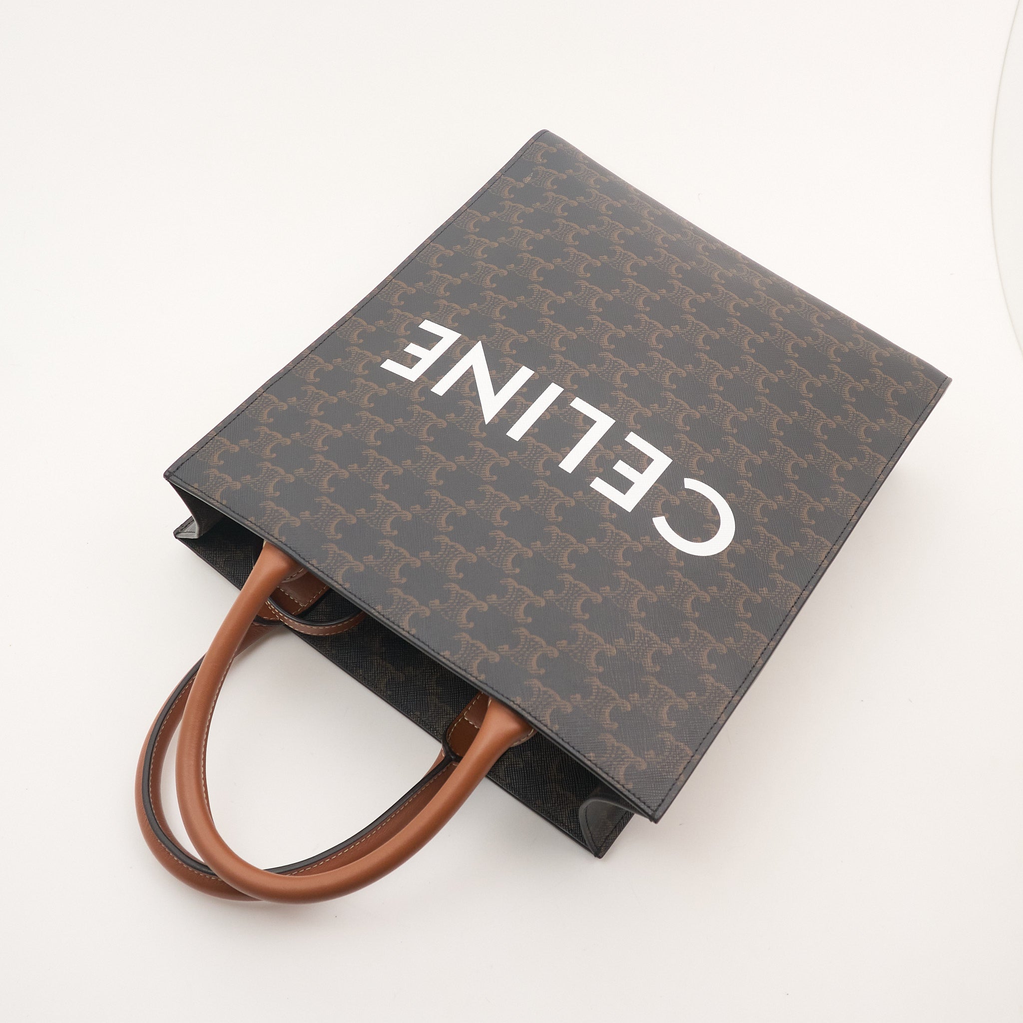 Celine Vertical Cabas Tote Bag in Triomphe Canvas