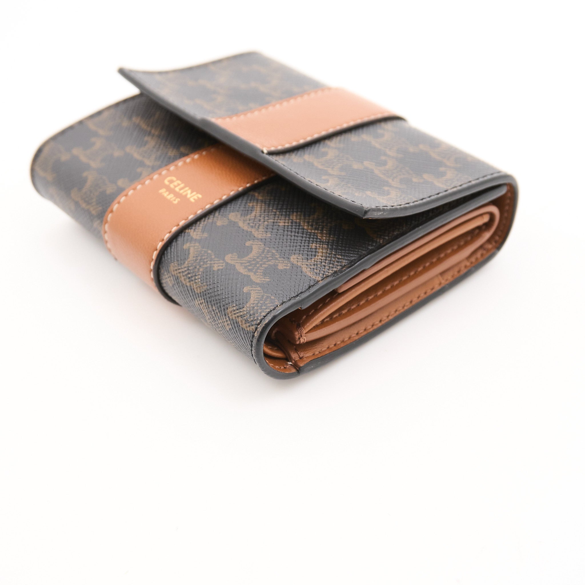 Celine Small Trifold Wallet in Triomphe Canvas