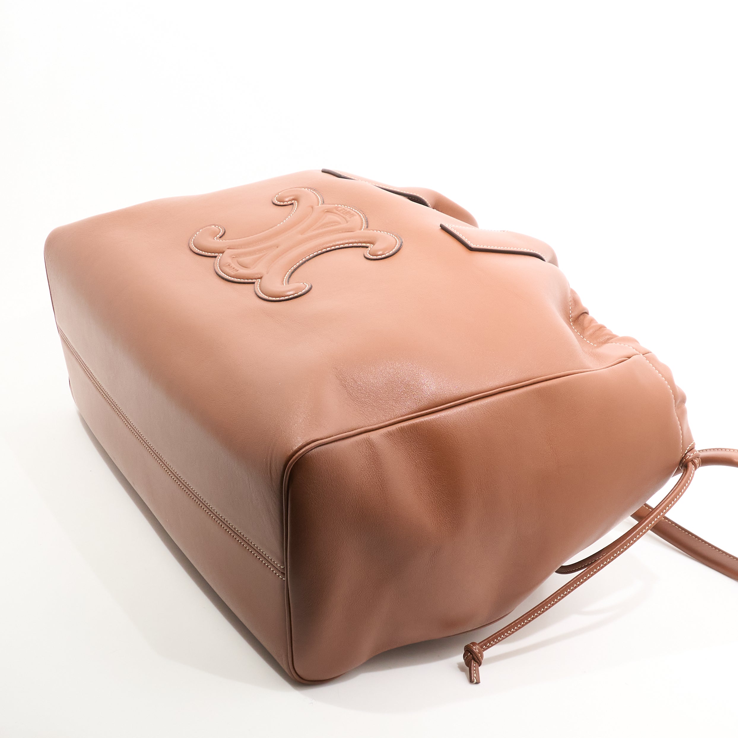 Celine Large Cabas Drawstring Tan Tote Bag