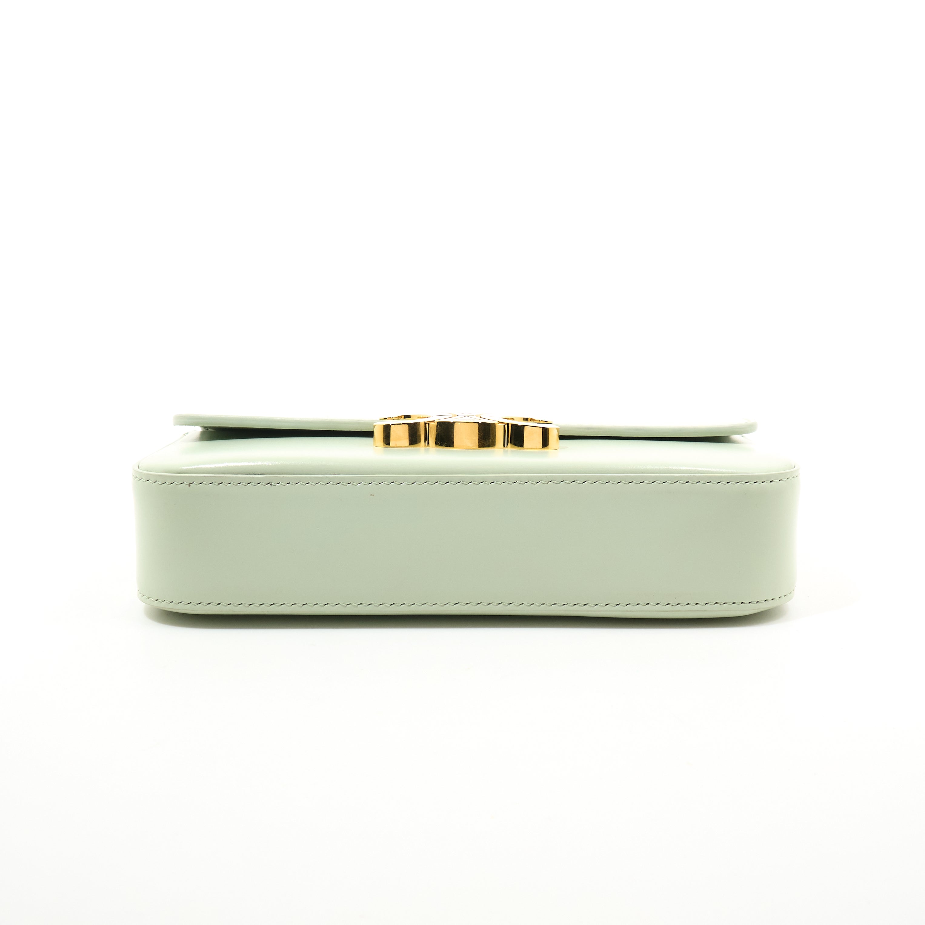 Celine Calfskin Triomphe Chain Shoulder Bag Jade