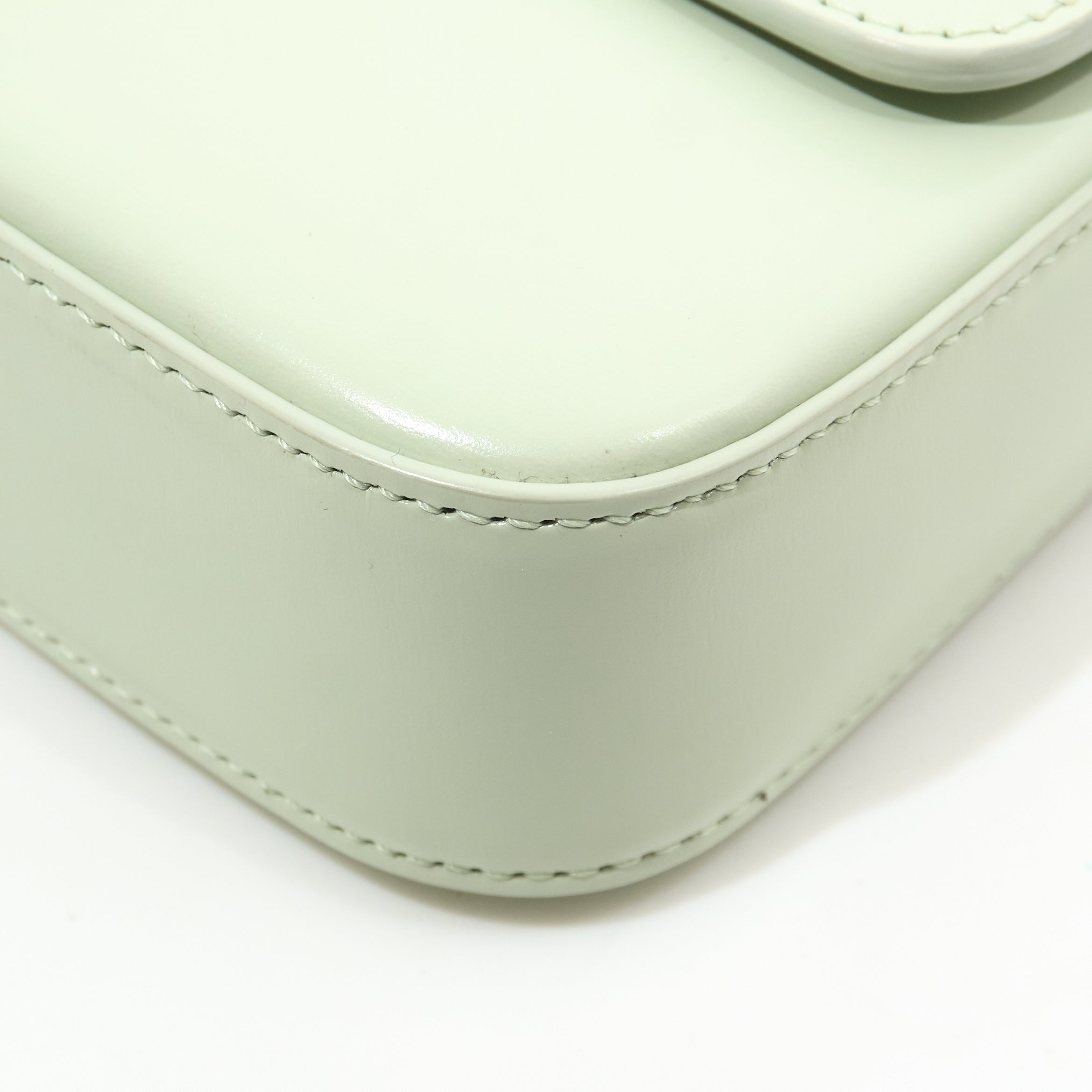 Celine Calfskin Triomphe Chain Shoulder Bag Jade