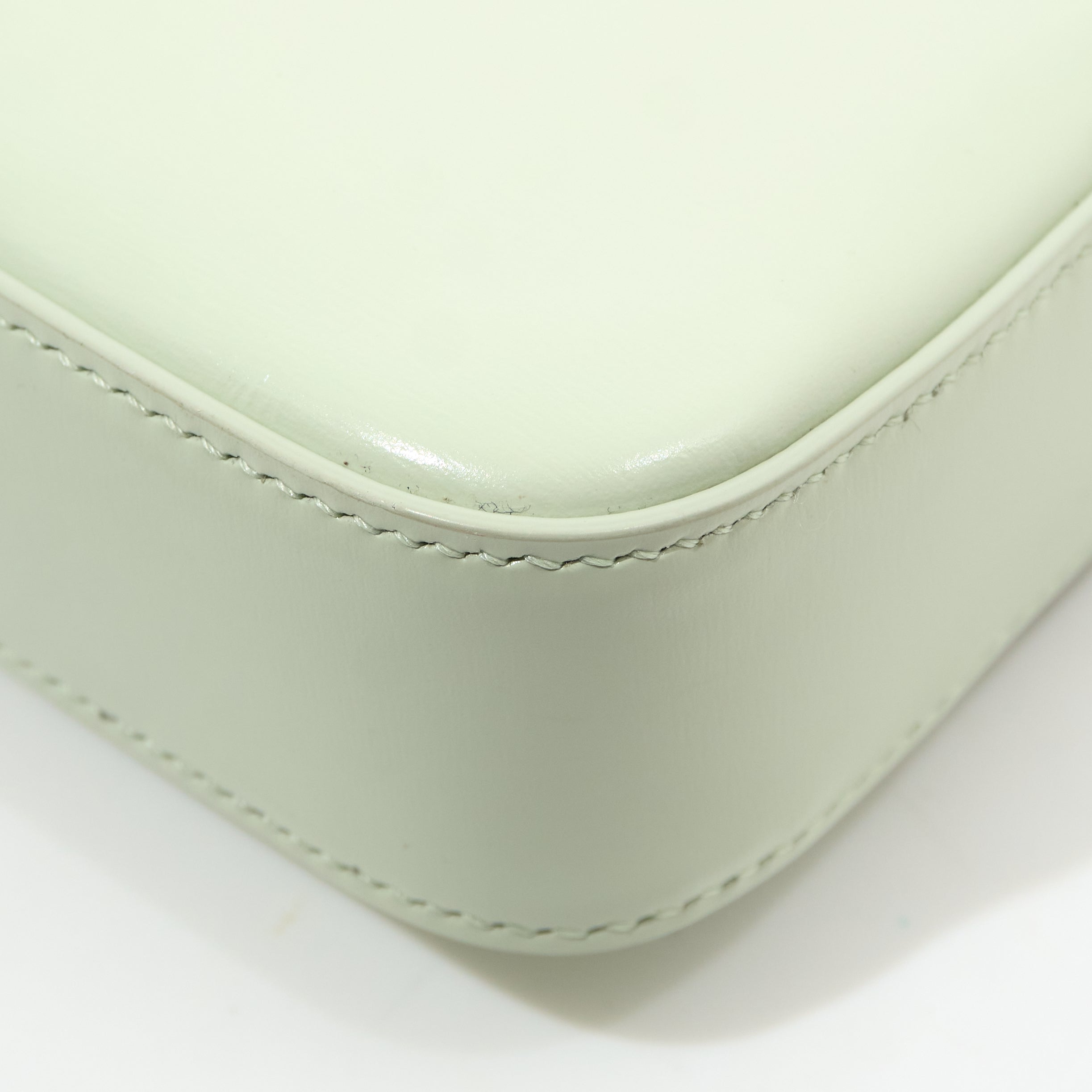 Celine Calfskin Triomphe Chain Shoulder Bag Jade