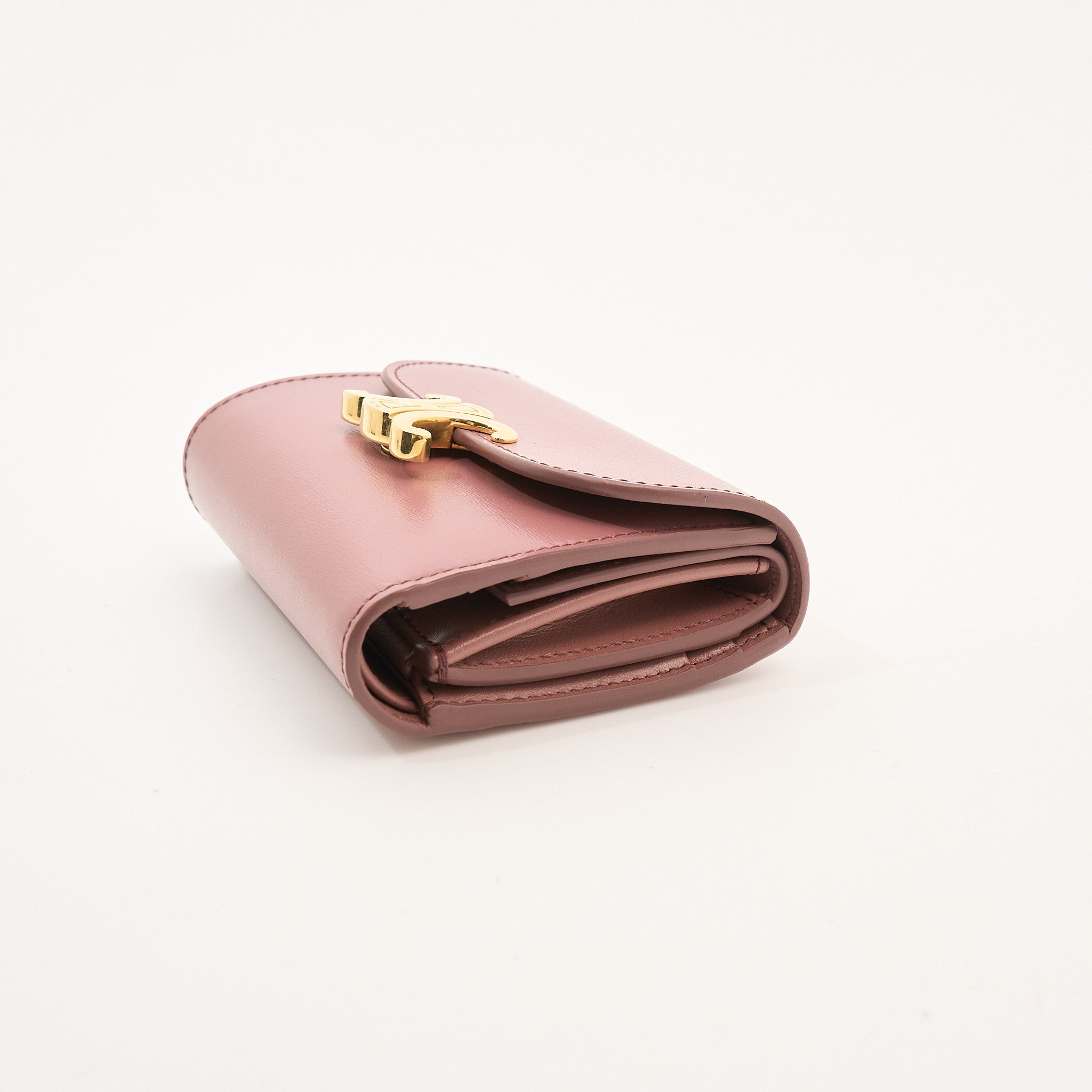 Celine Triomphe Small Flap Wallet Pink