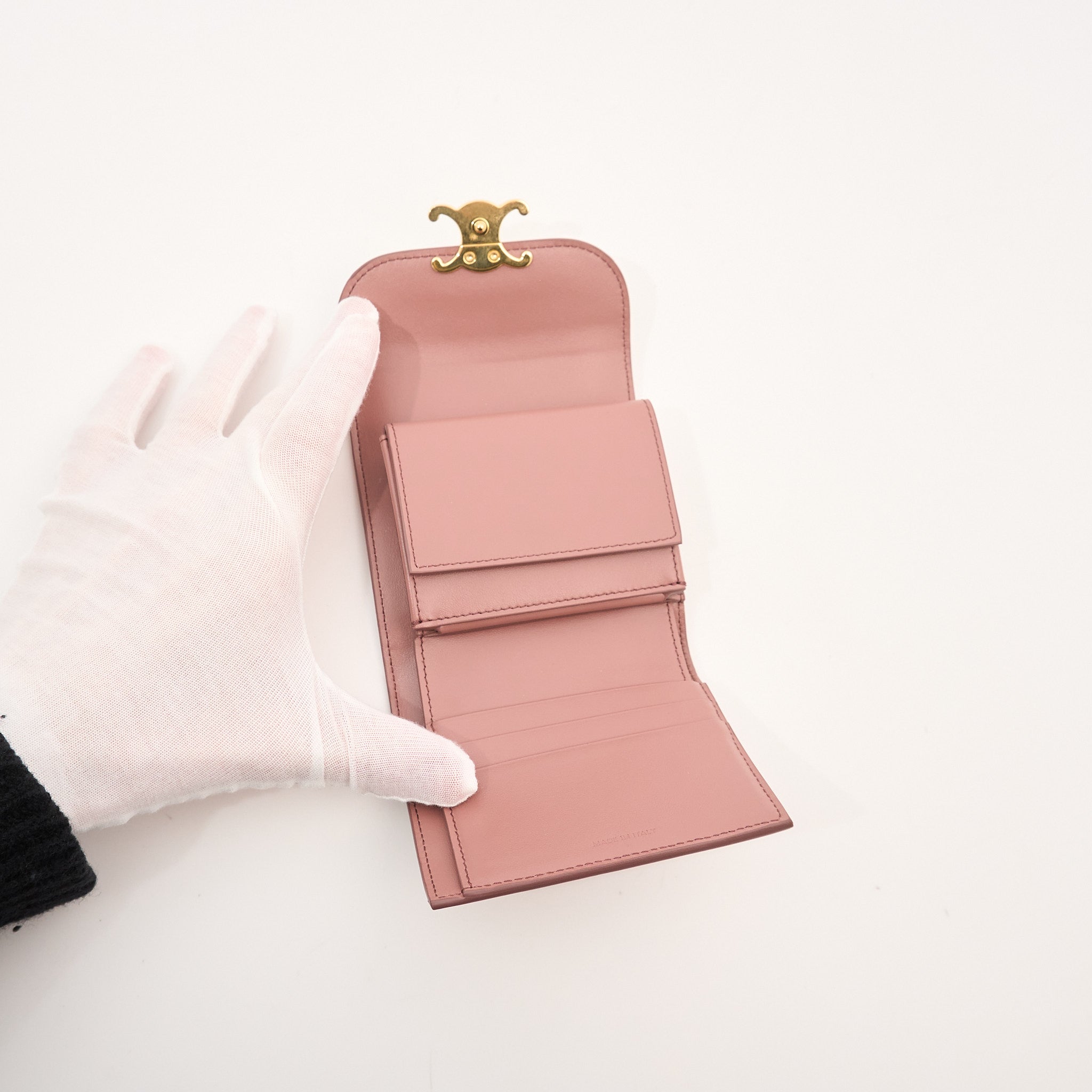 Celine Triomphe Small Flap Wallet Pink