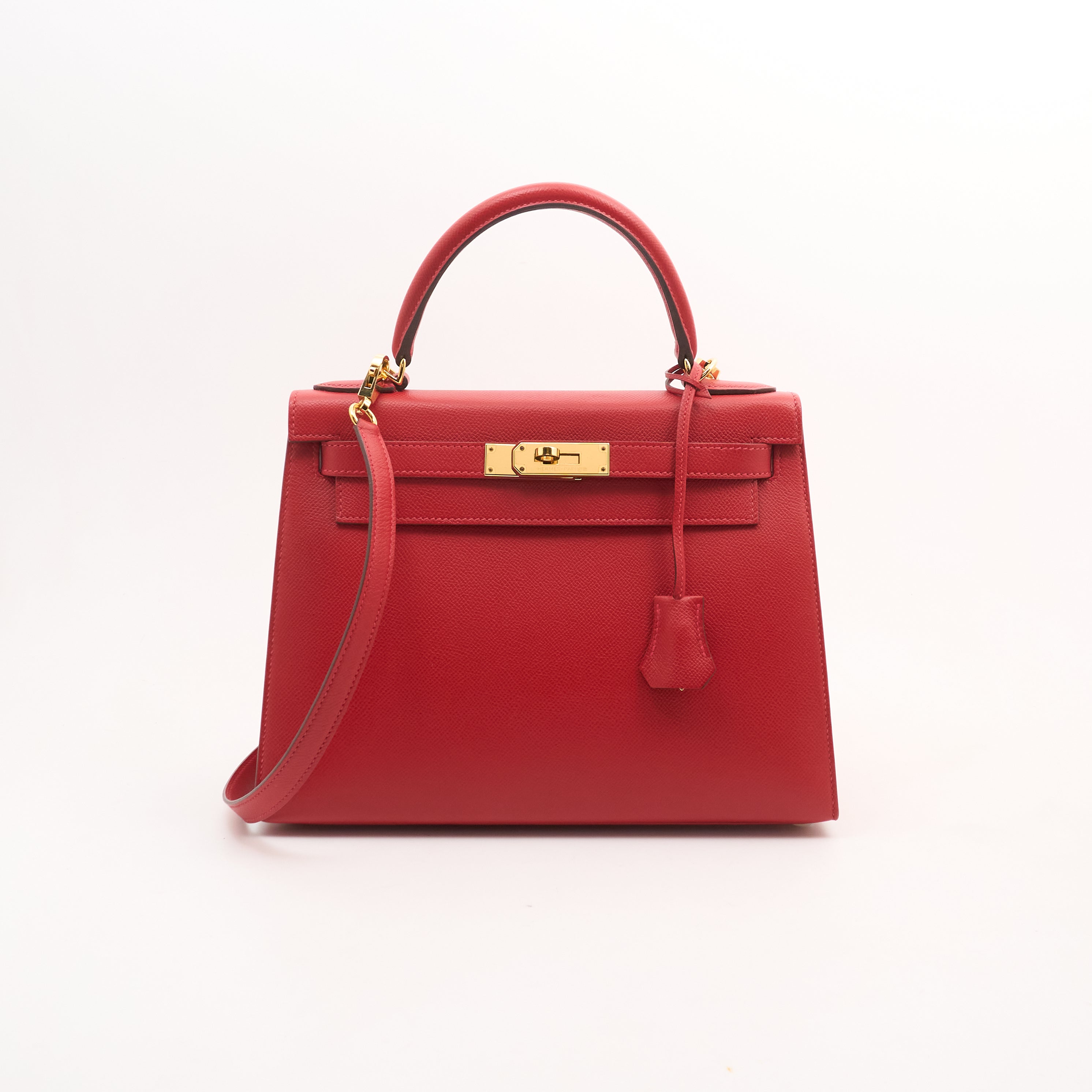 Hermes Kelly 28 Epsom Rouge Casaque (Stamp C 2018)