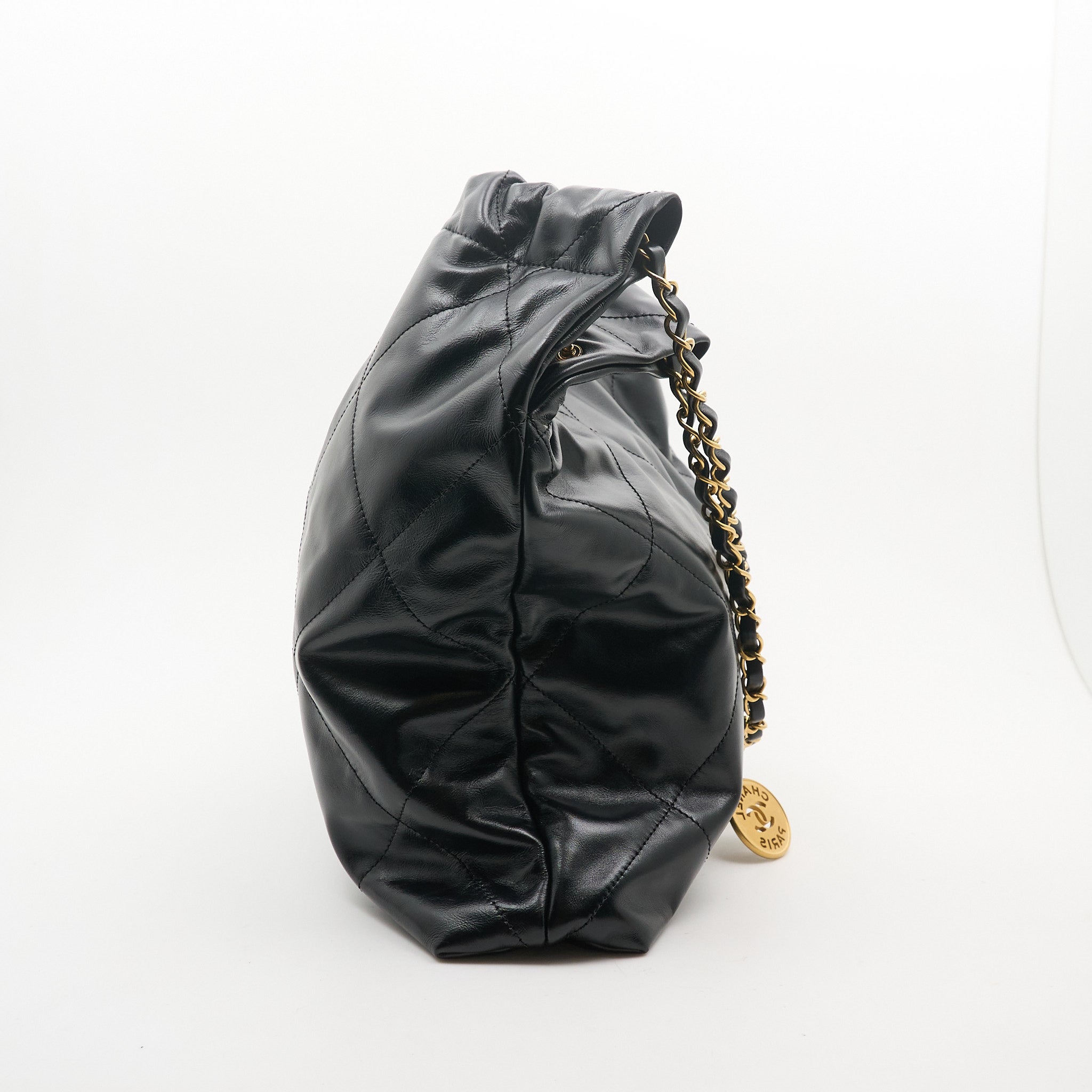Chanel 22 Small Shiny Calfskin Black Bag