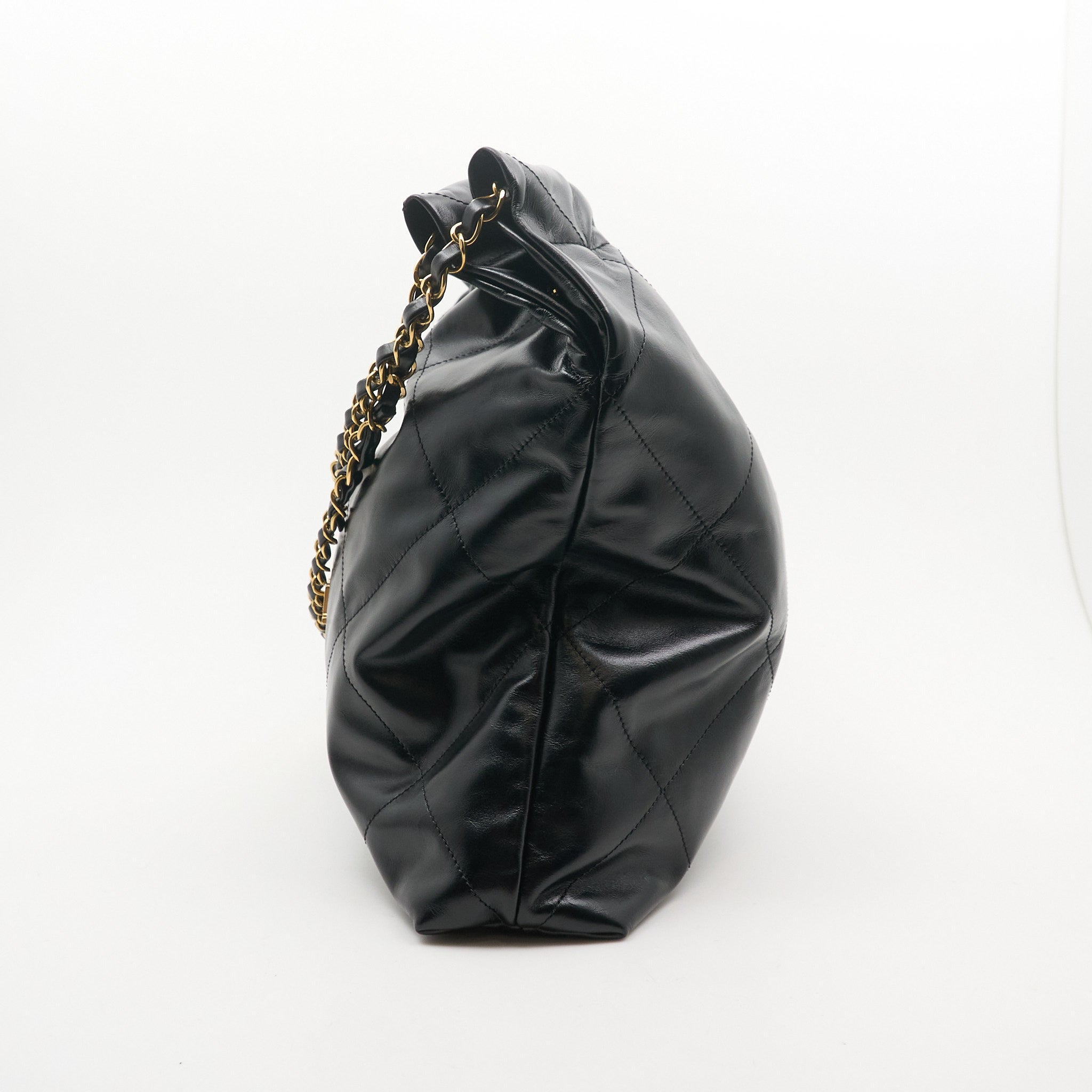 Chanel 22 Small Shiny Calfskin Black Bag