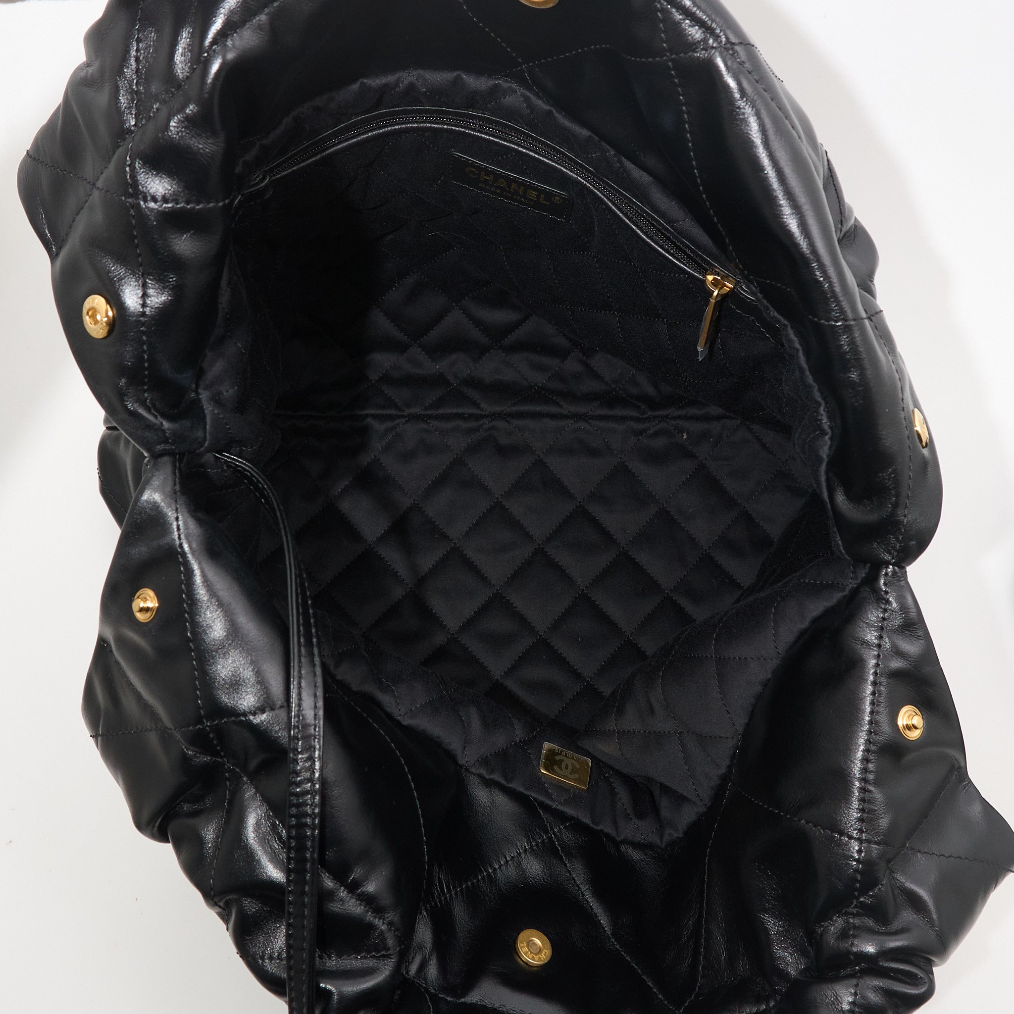Chanel 22 Small Shiny Calfskin Black Bag