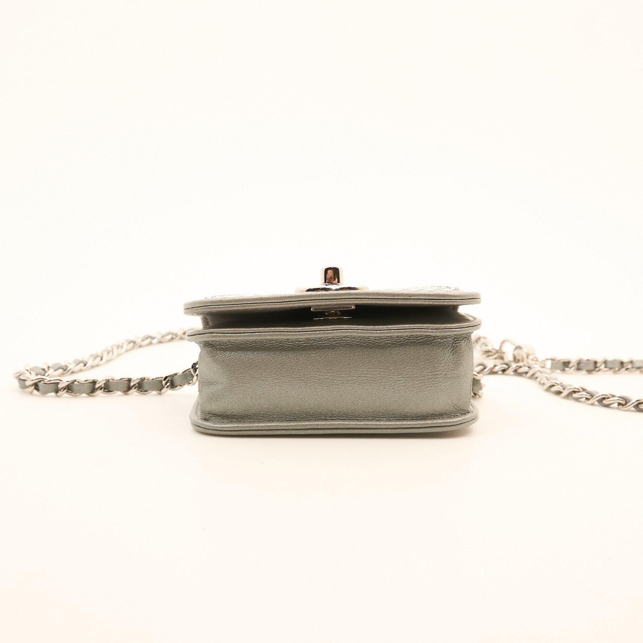 Chanel 22A Mini Crystal Studded Chain Belt Bag SHW