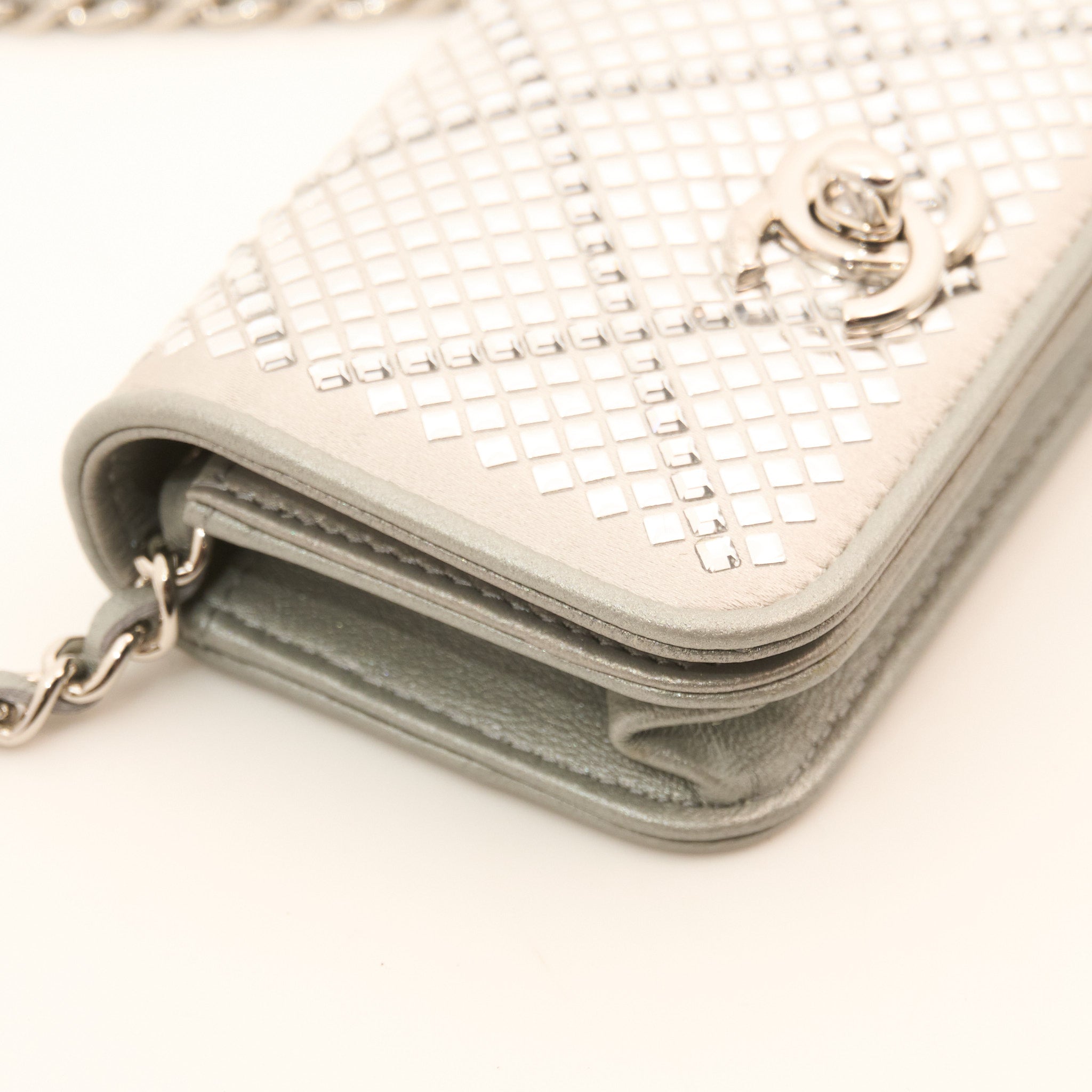 Chanel 22A Mini Crystal Studded Chain Belt Bag SHW
