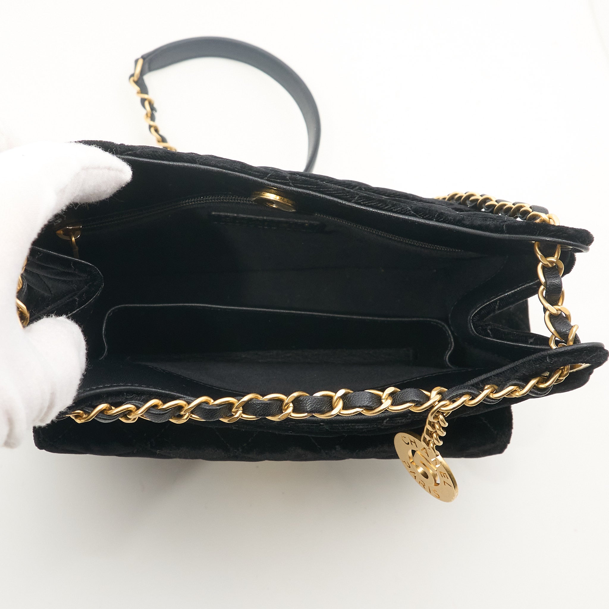Chanel 23B Hobo Bag Black Velvet