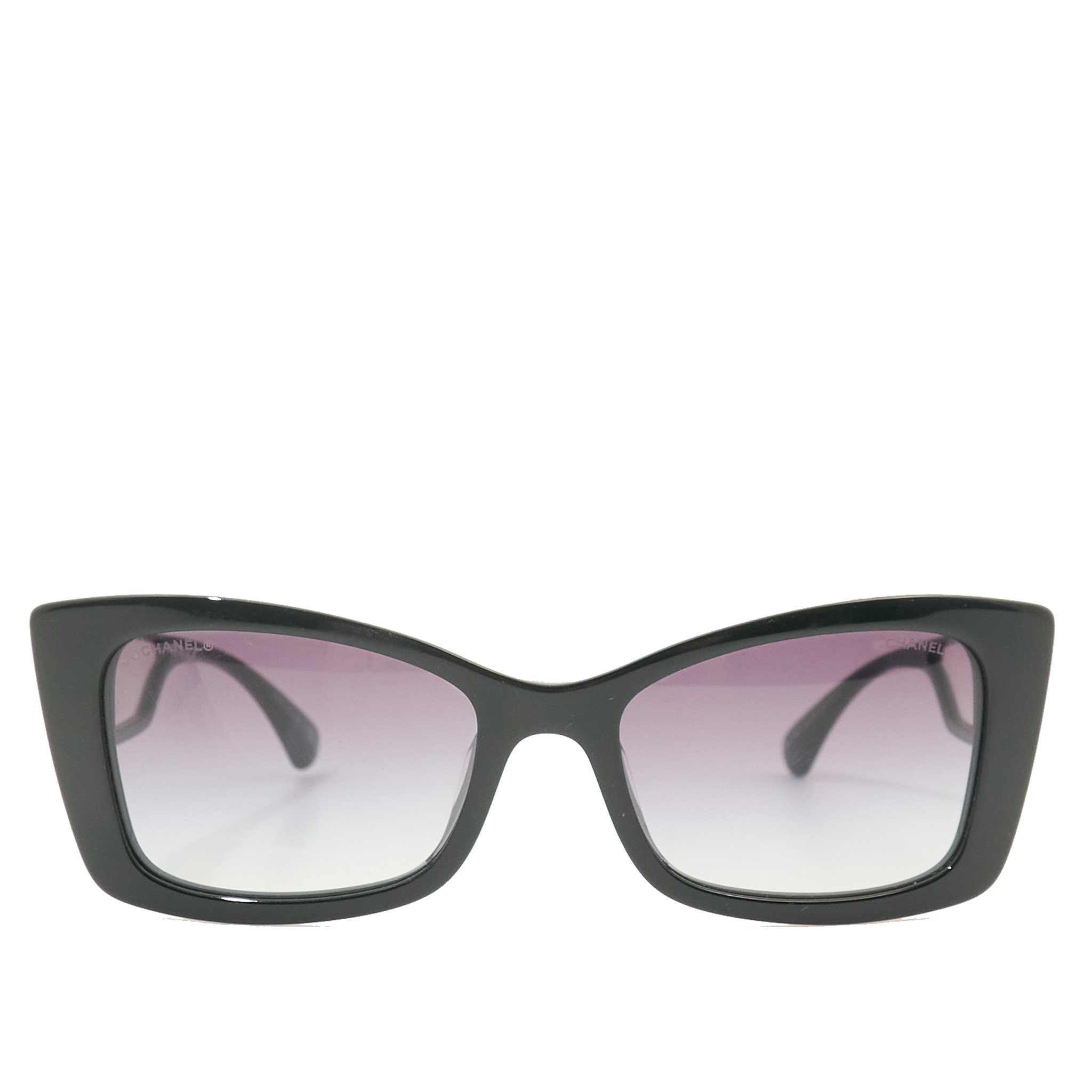 Chanel Wide Square Sunglasses Black