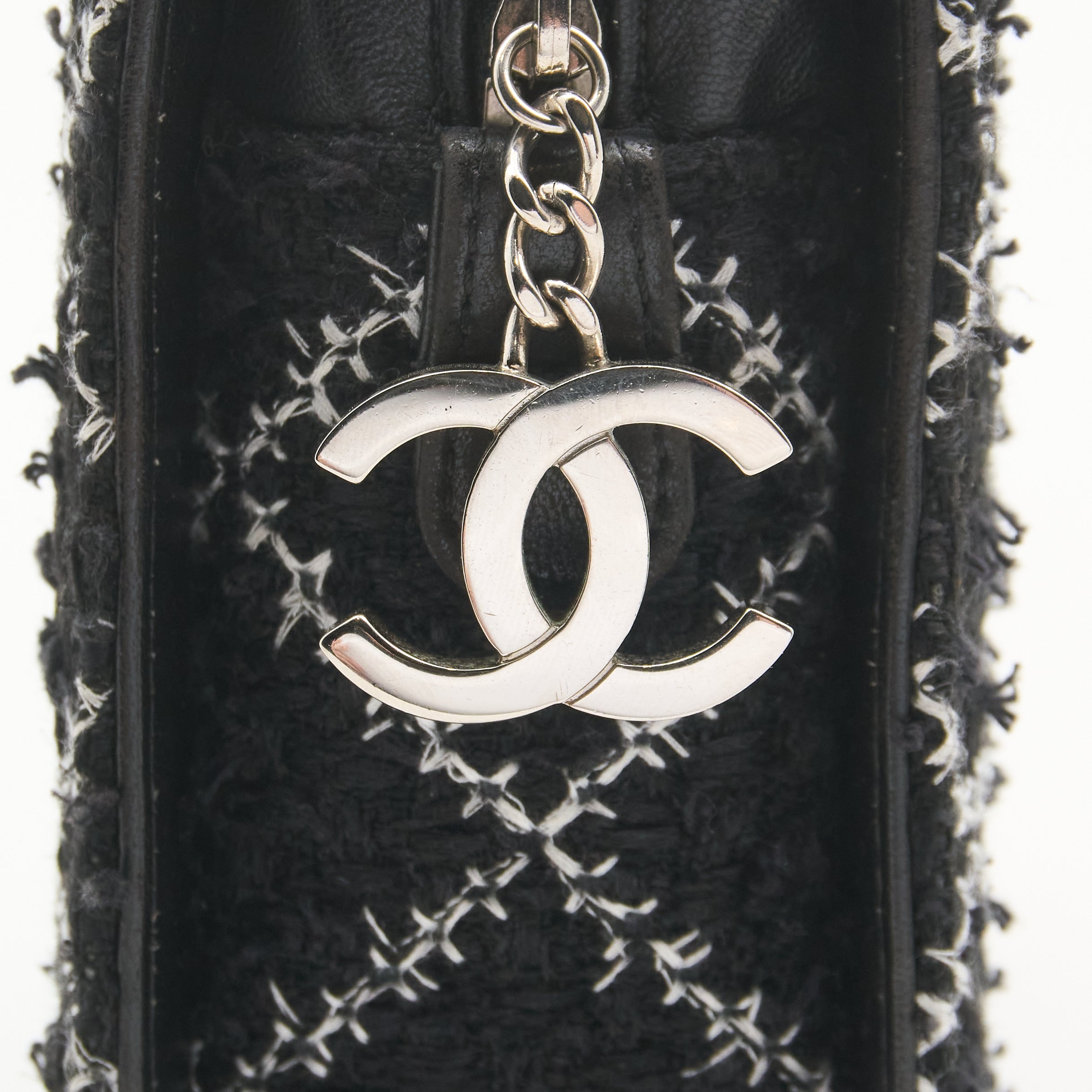 Chanel Black Tweed Shopping Bag