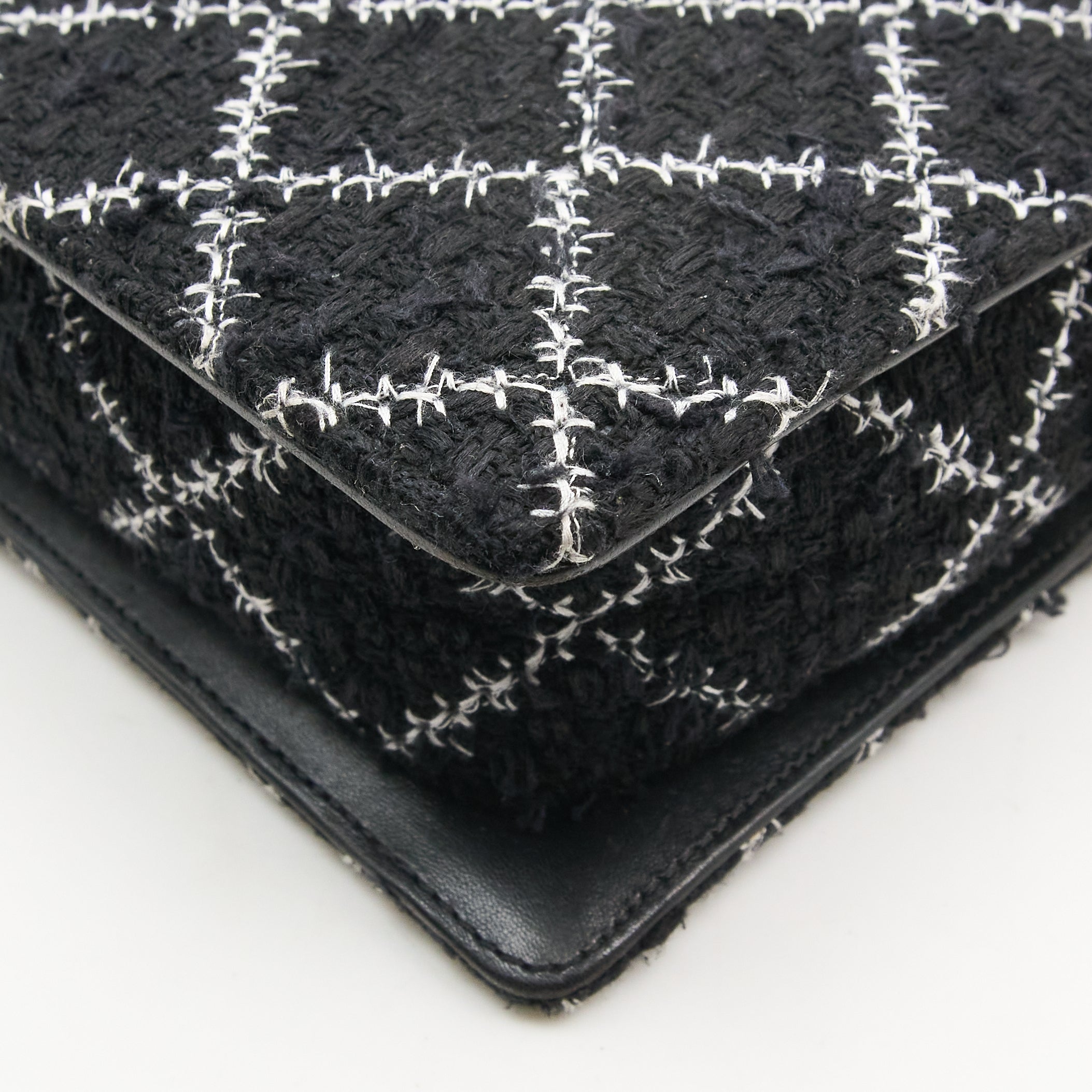 Chanel Black Tweed Shopping Bag