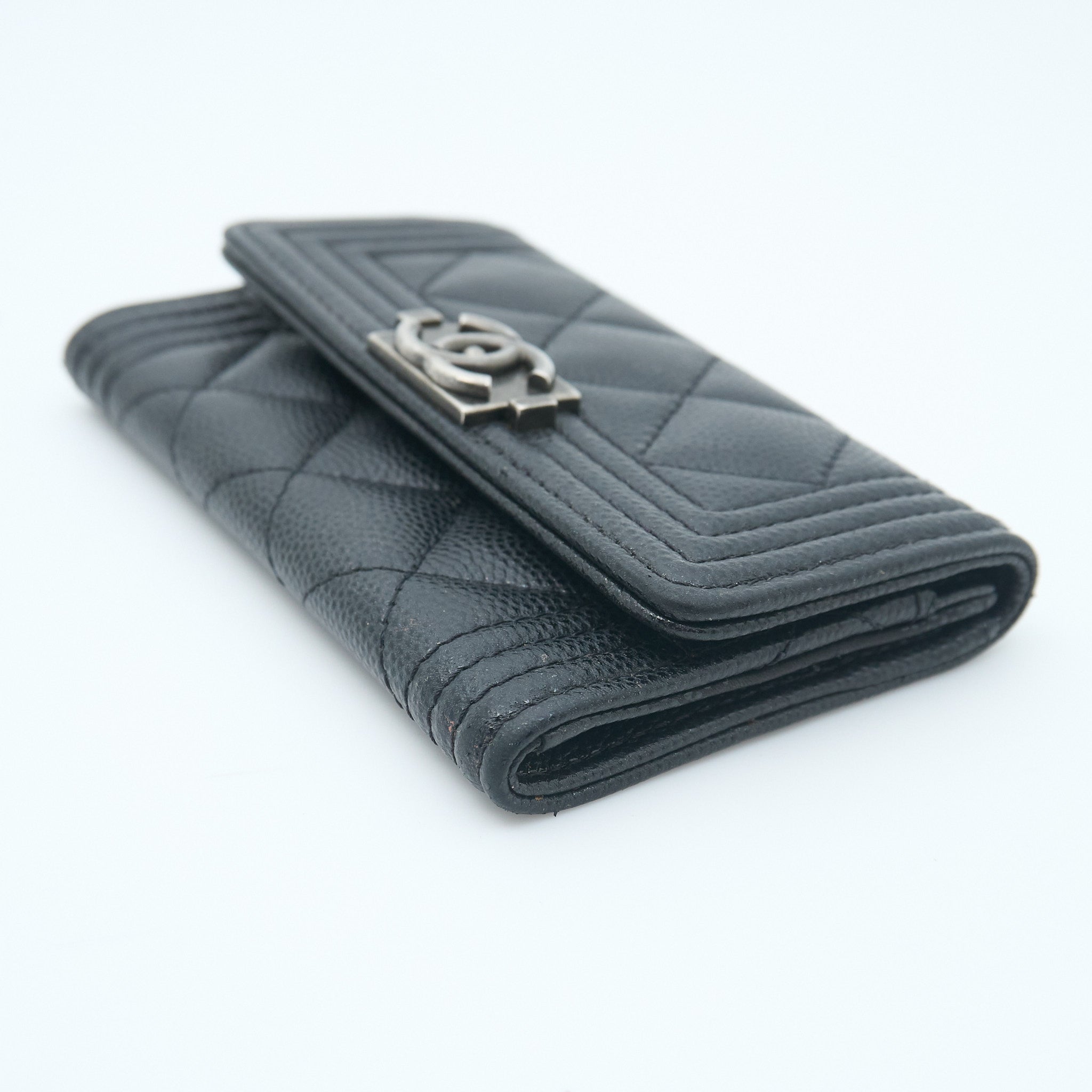 Chanel Boy Caviar Card Holder Wallet SHW