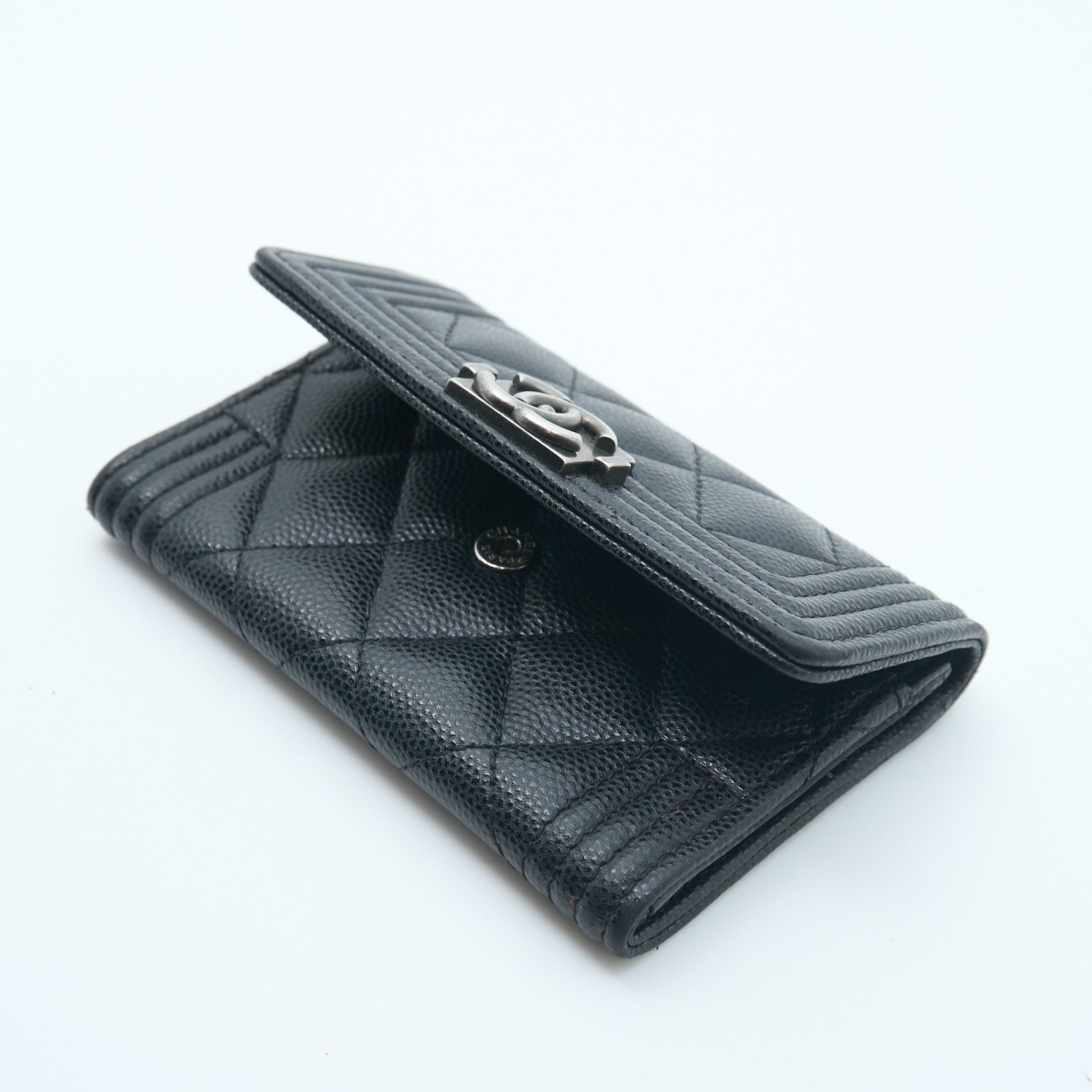 Chanel Boy Caviar Card Holder Wallet SHW