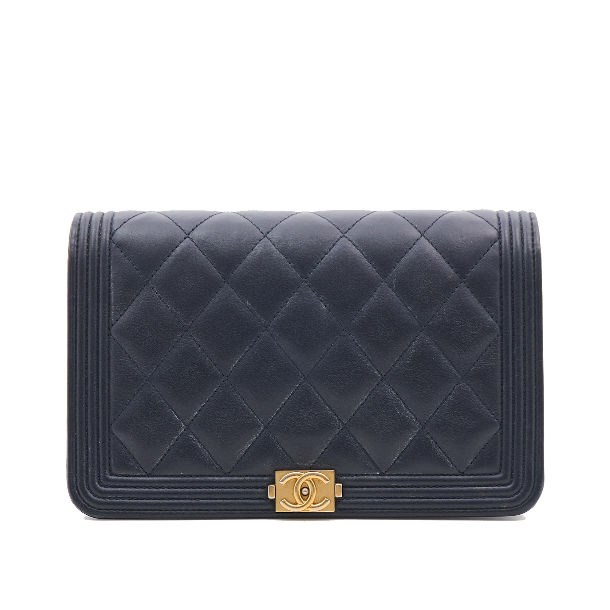 Chanel Boy WOC Navy Wallet On Chain GHW