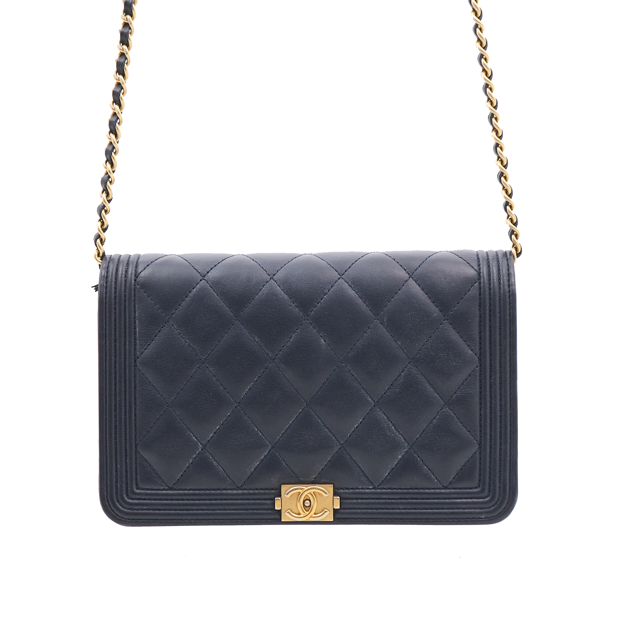 Chanel Boy WOC Navy Wallet On Chain GHW