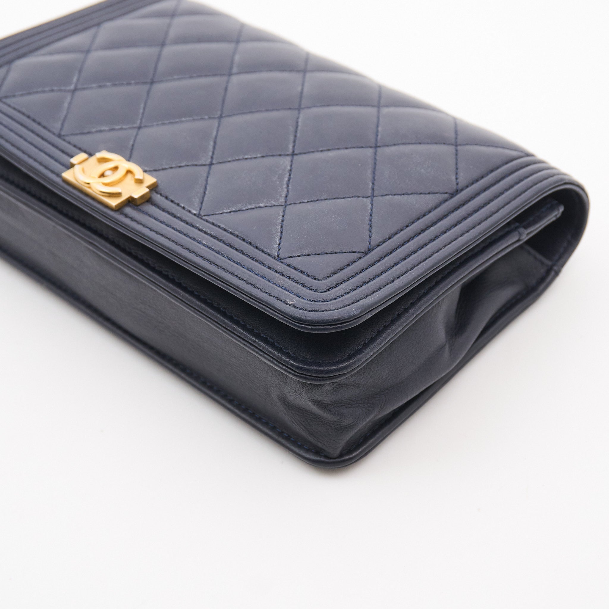 Chanel Boy WOC Navy Wallet On Chain GHW
