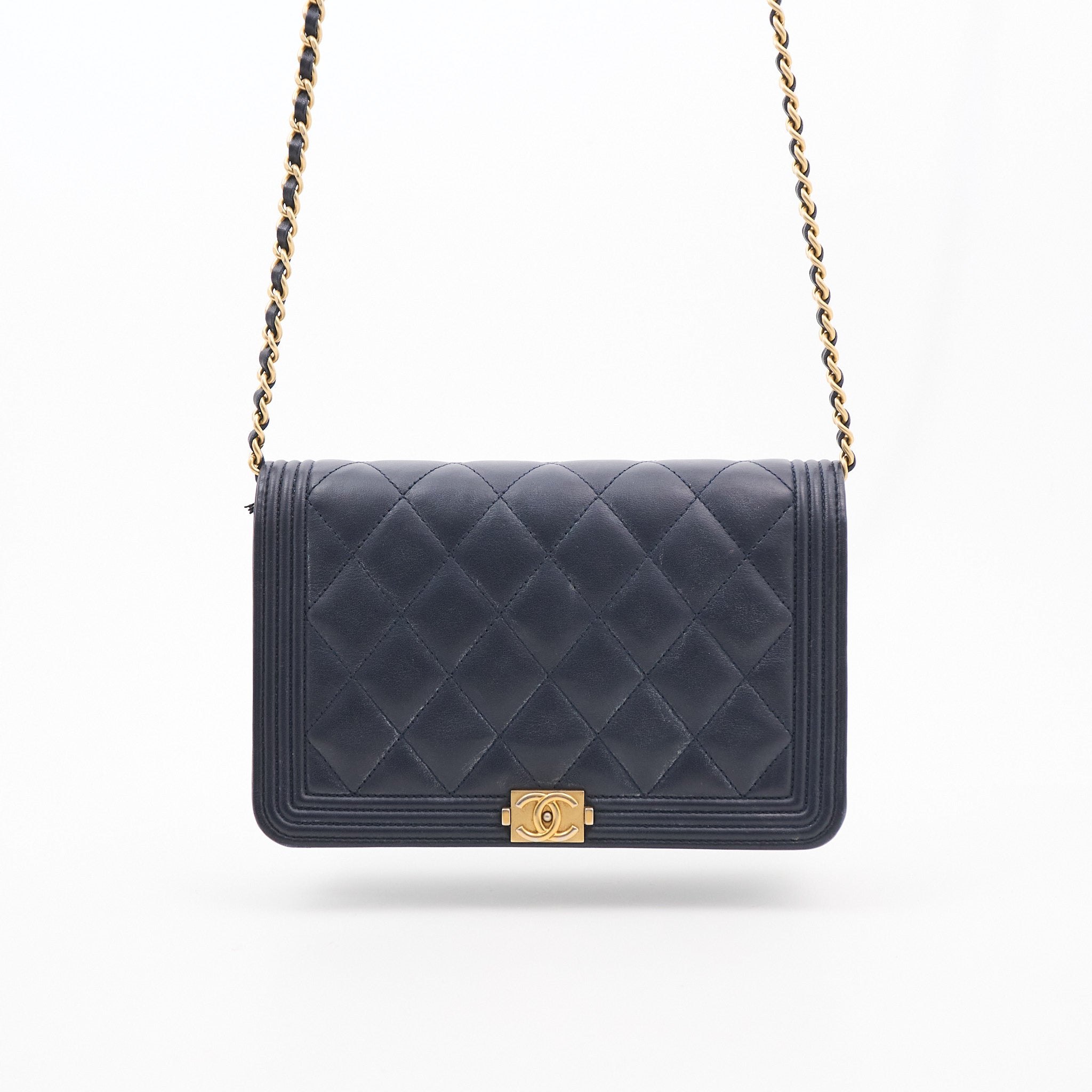 Chanel Boy WOC Navy Wallet On Chain GHW