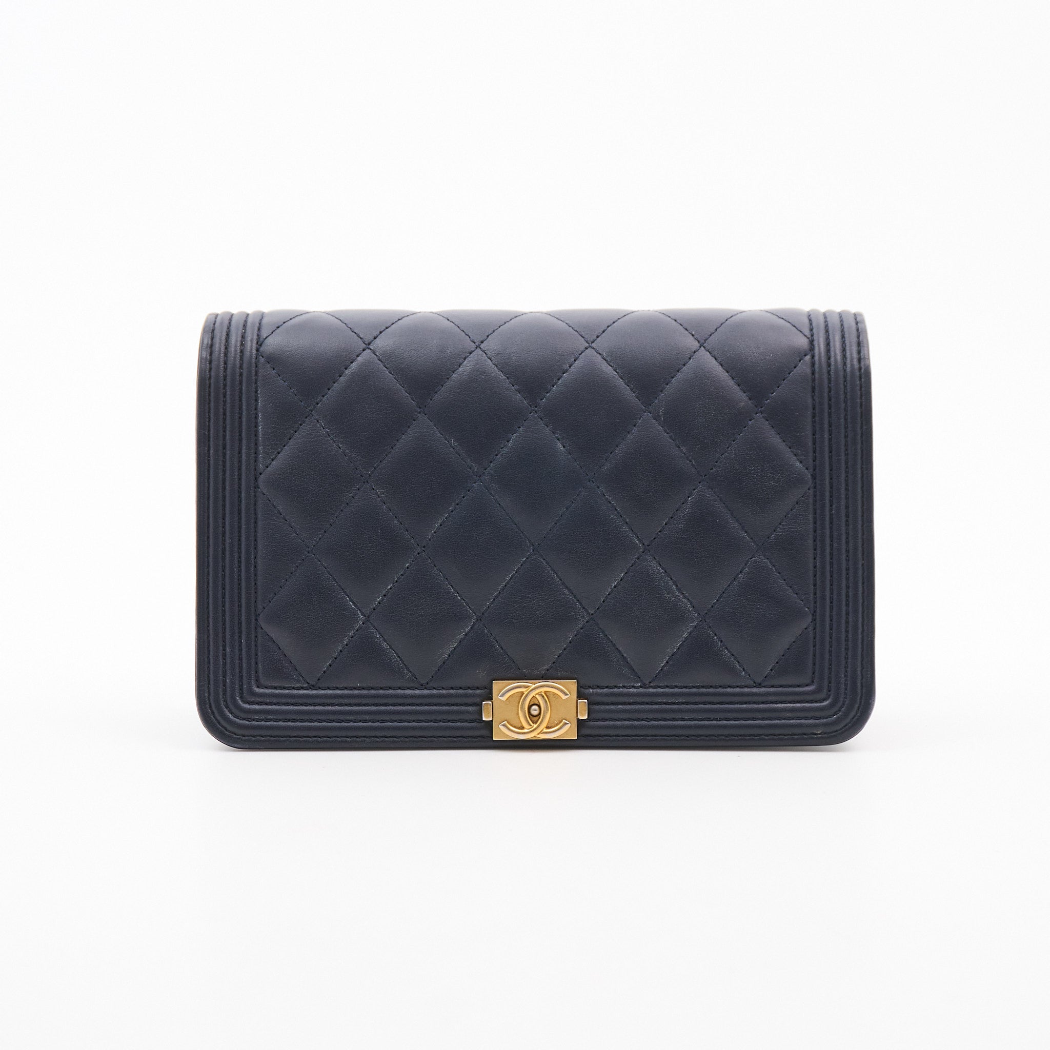 Chanel Boy WOC Navy Wallet On Chain GHW
