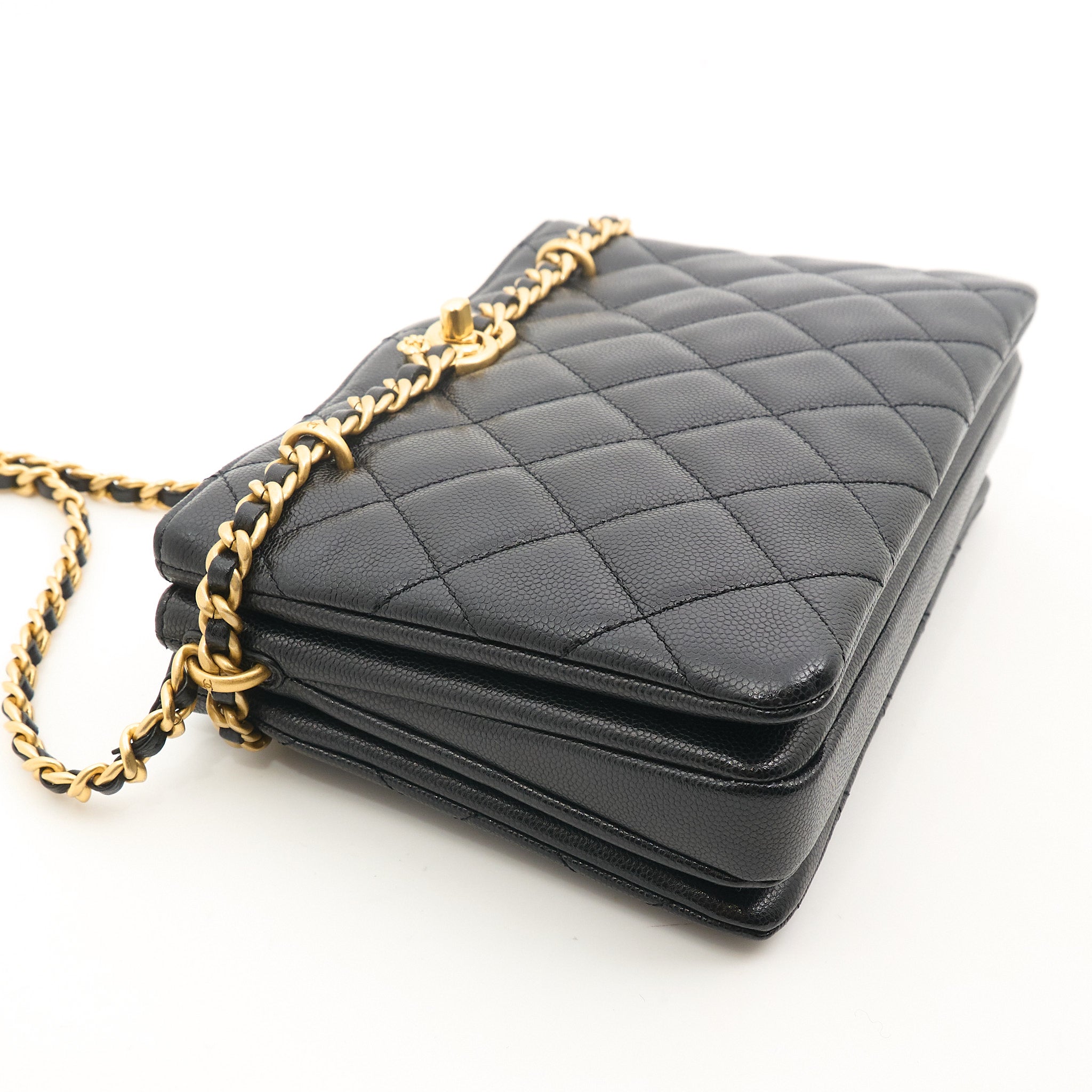 Chanel Camellia Shopping Bag Black Caviar GHW