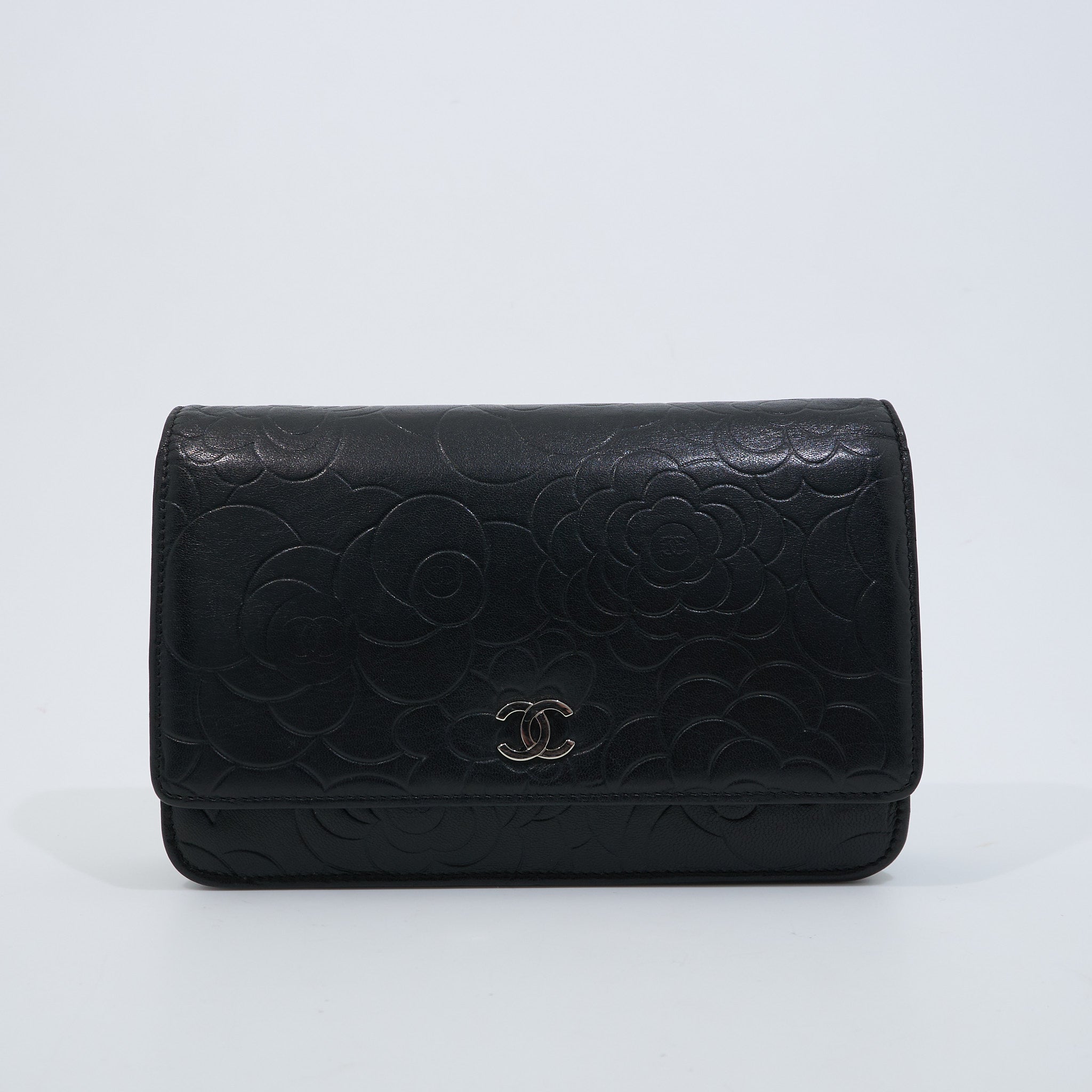 Chanel Camellia Black WOC SHW