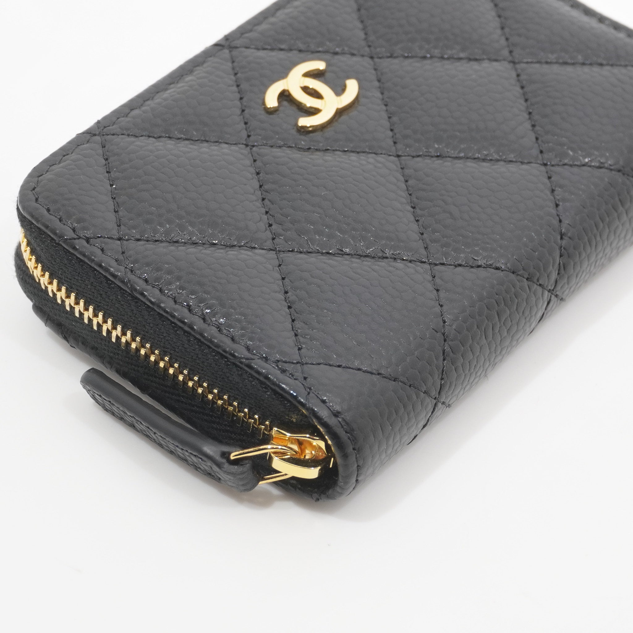Chanel Zip Card Holder Caviar Black GHW