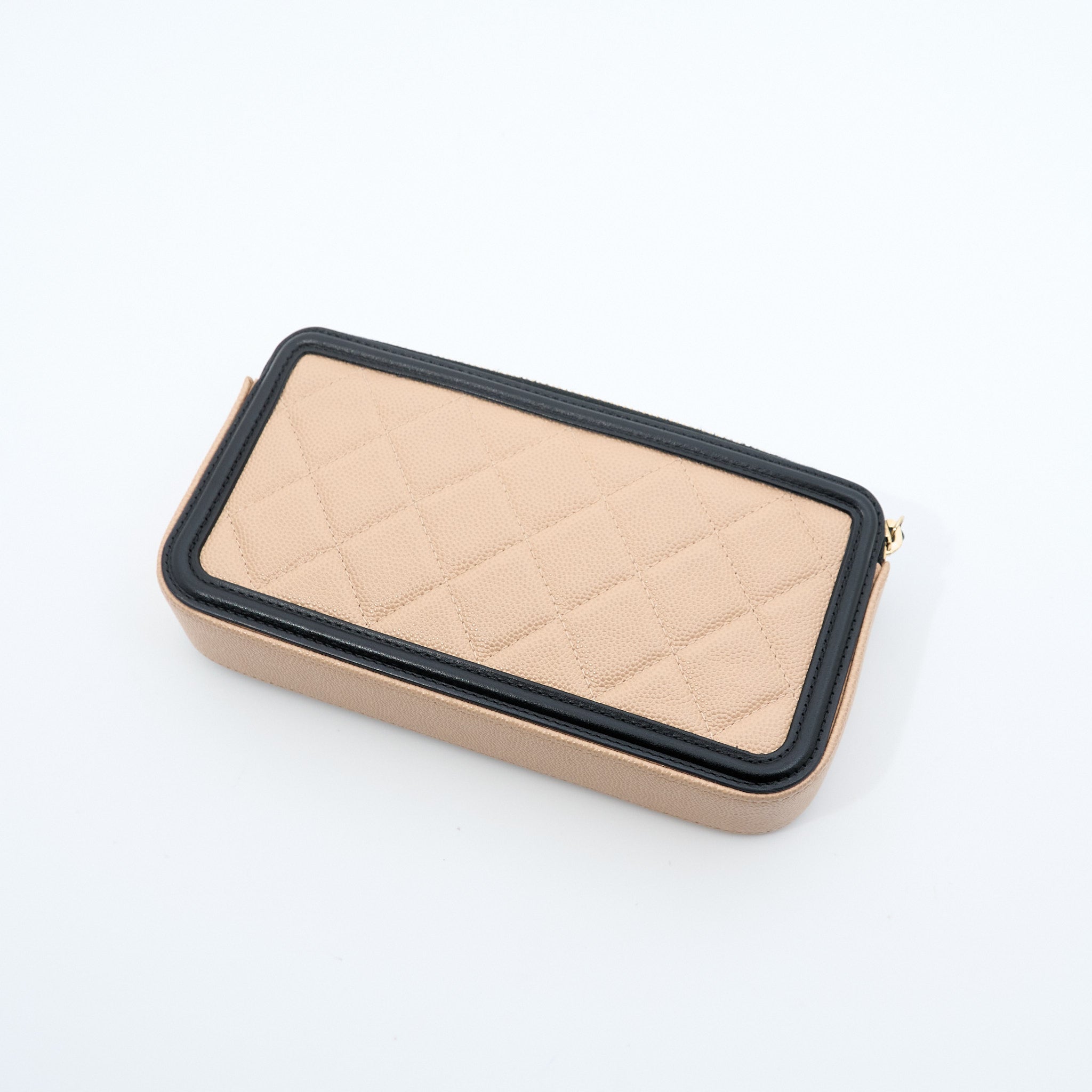 Chanel Caviar Beige Vanity Crossbody Bag