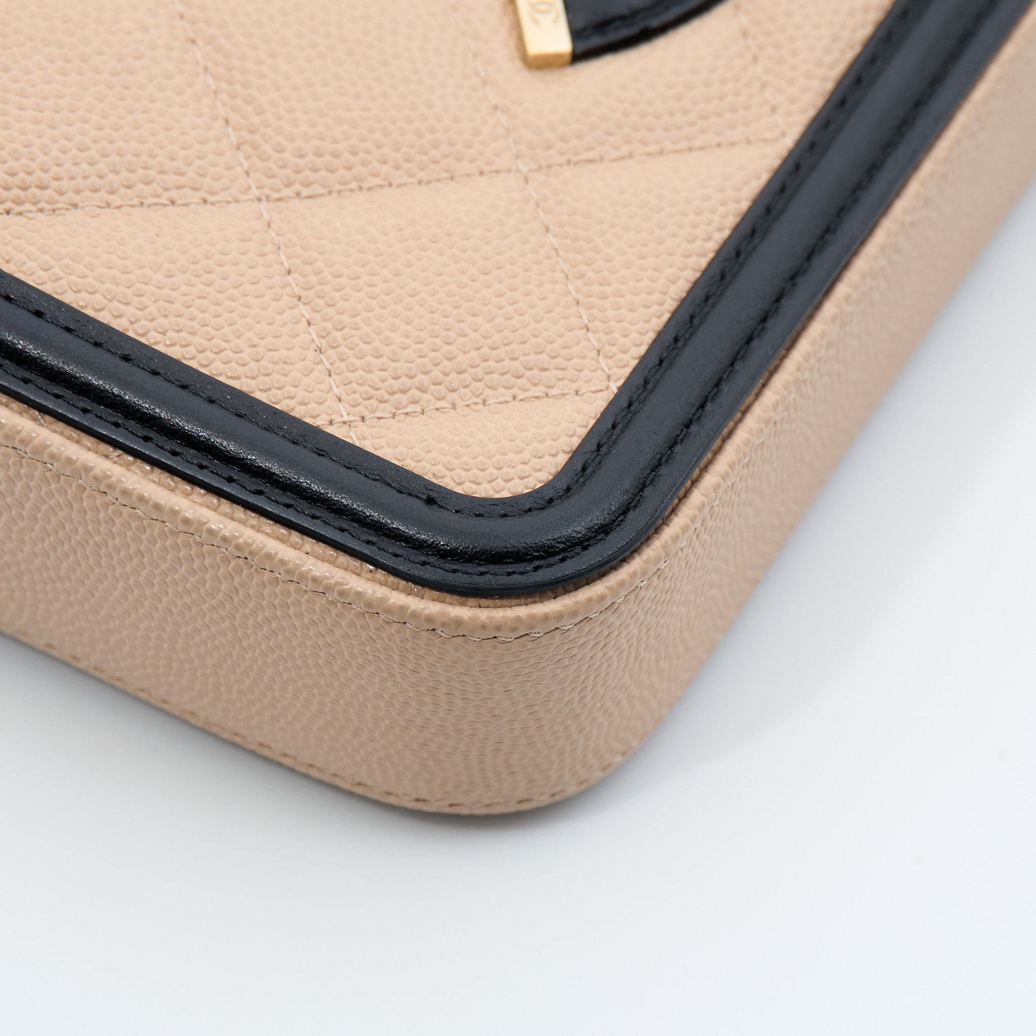 Chanel Caviar Beige Vanity Crossbody Bag