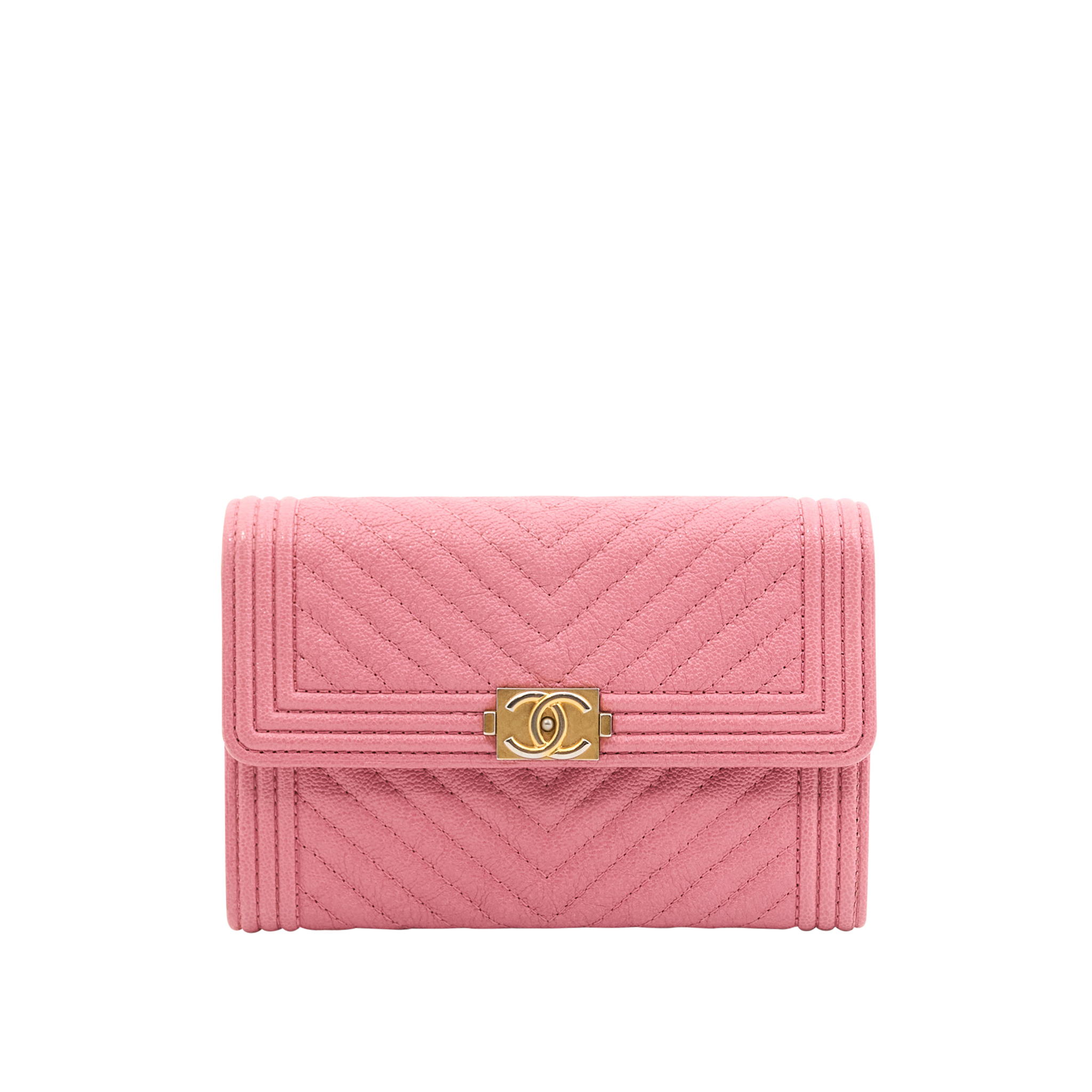 Chanel Caviar Boy Wallet in Pink GHW